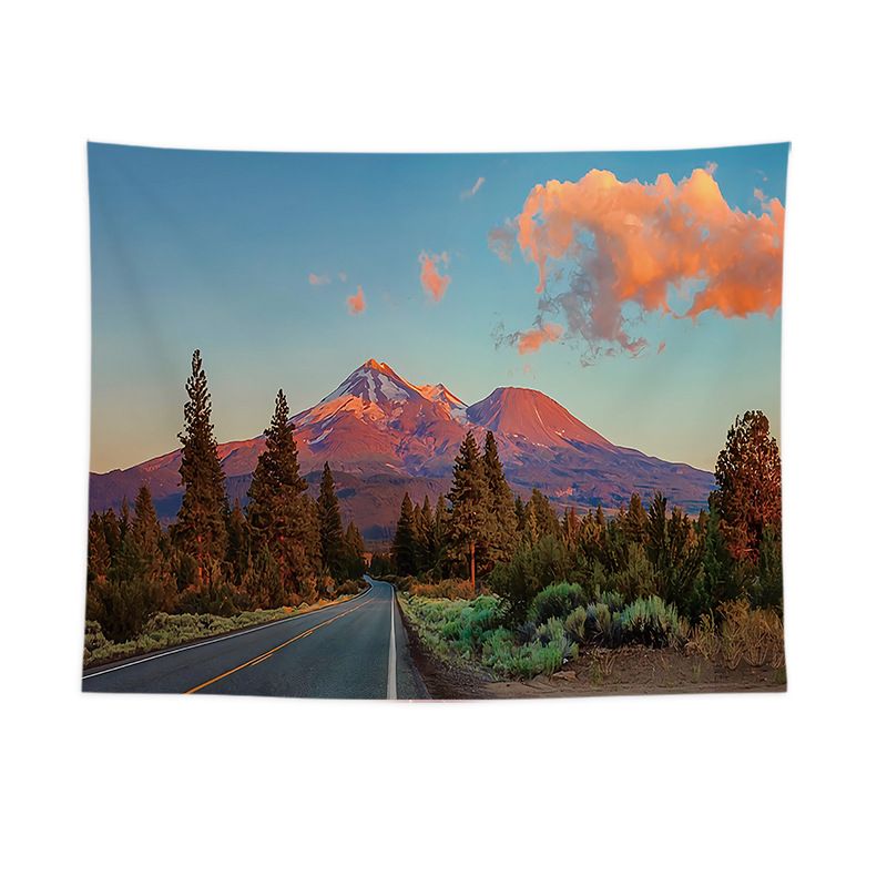 Sunset Highway Design Wall Tapestry 200 × 150cm - Soft Plush Fabric Hanging for Bedroom, Living Room, Dorm Decor - Includes Mounting Kit for Easy Installation