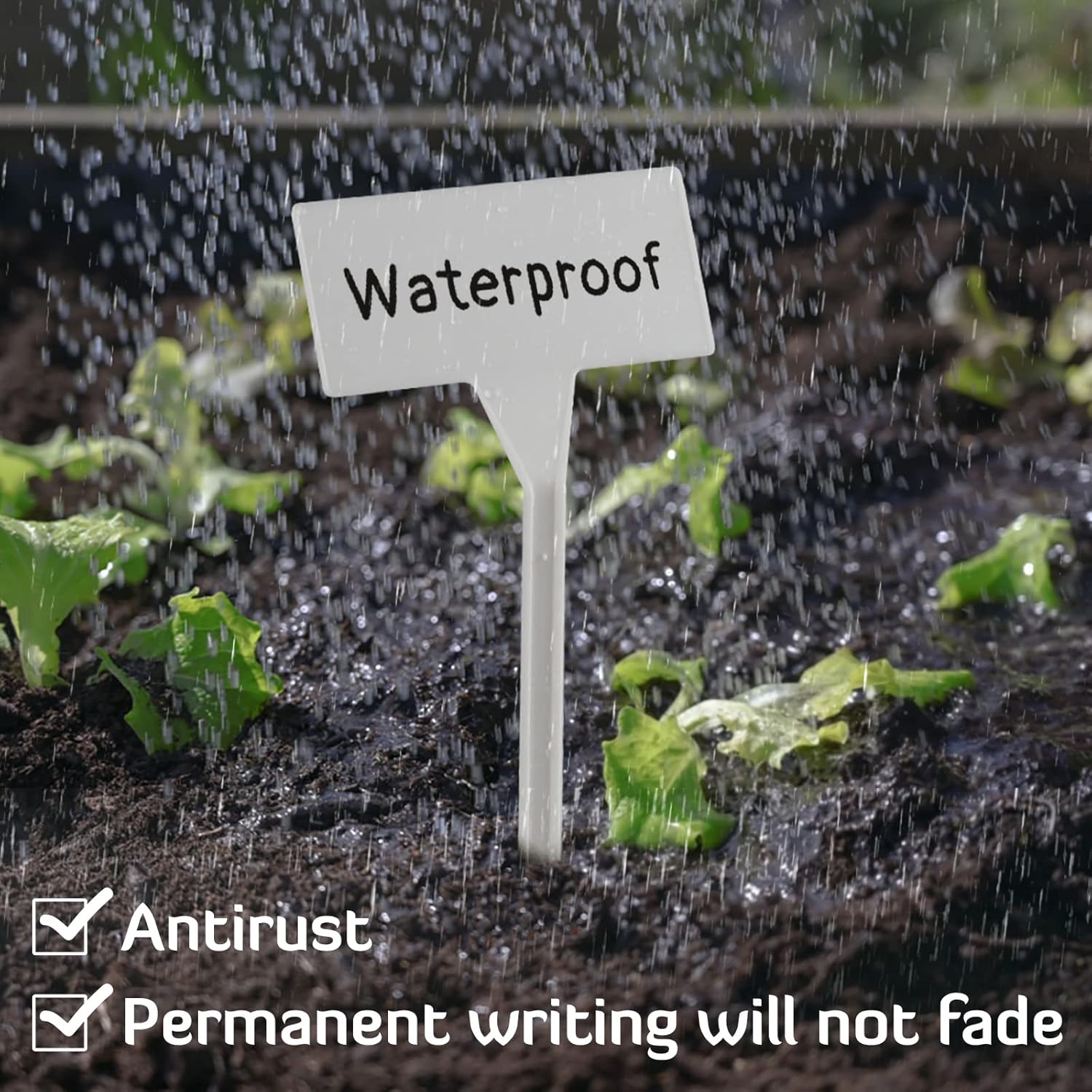 28 Pack Outdoor Plant Label, Large Waterproof Plastic Plant T-Type Tags, Durable Nursery Garden Markers, Perfect for Herbs, Flowers, Vegetable (Height 11.8'') — image 4