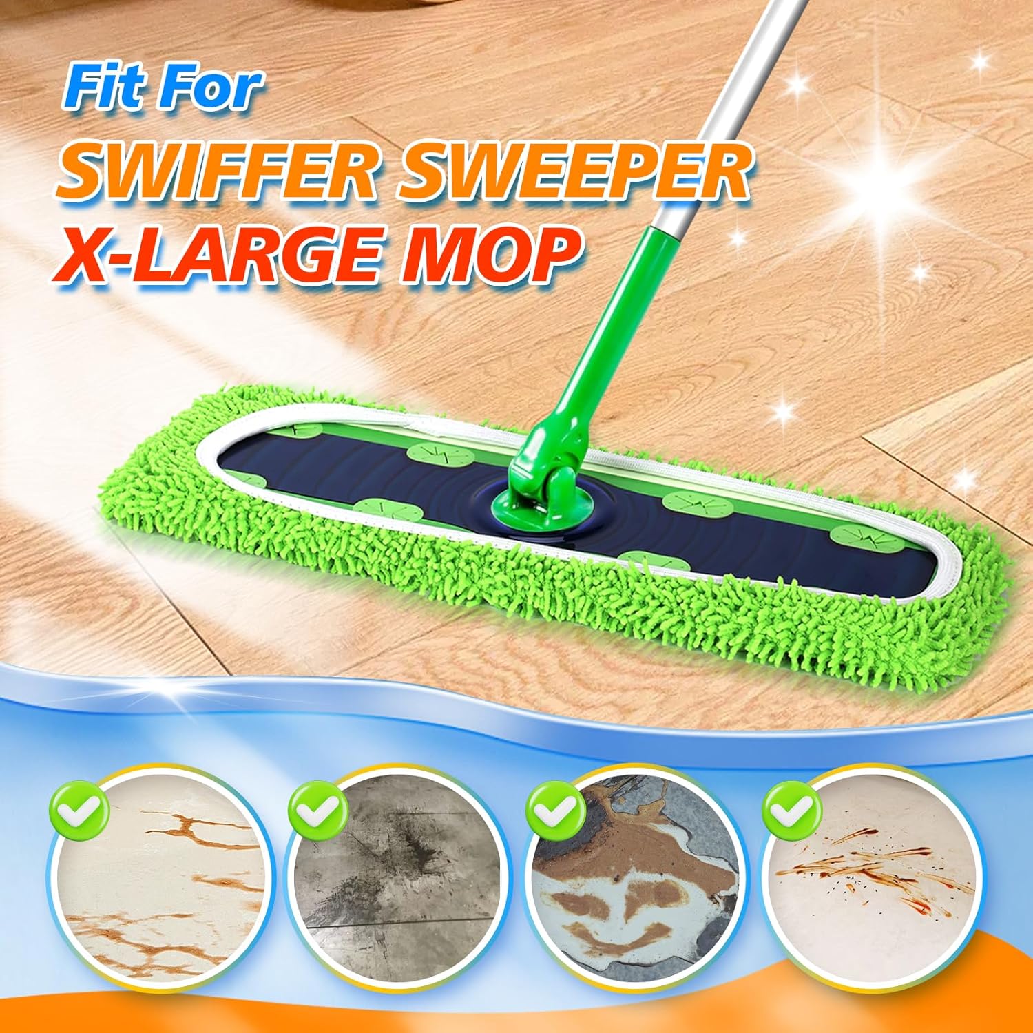 Reusable Power Mop Refills Pads Compatible with Swiffer PowerMop Mop 4 Pack & 2 Pack Dry & Wet XL Pads — image 5