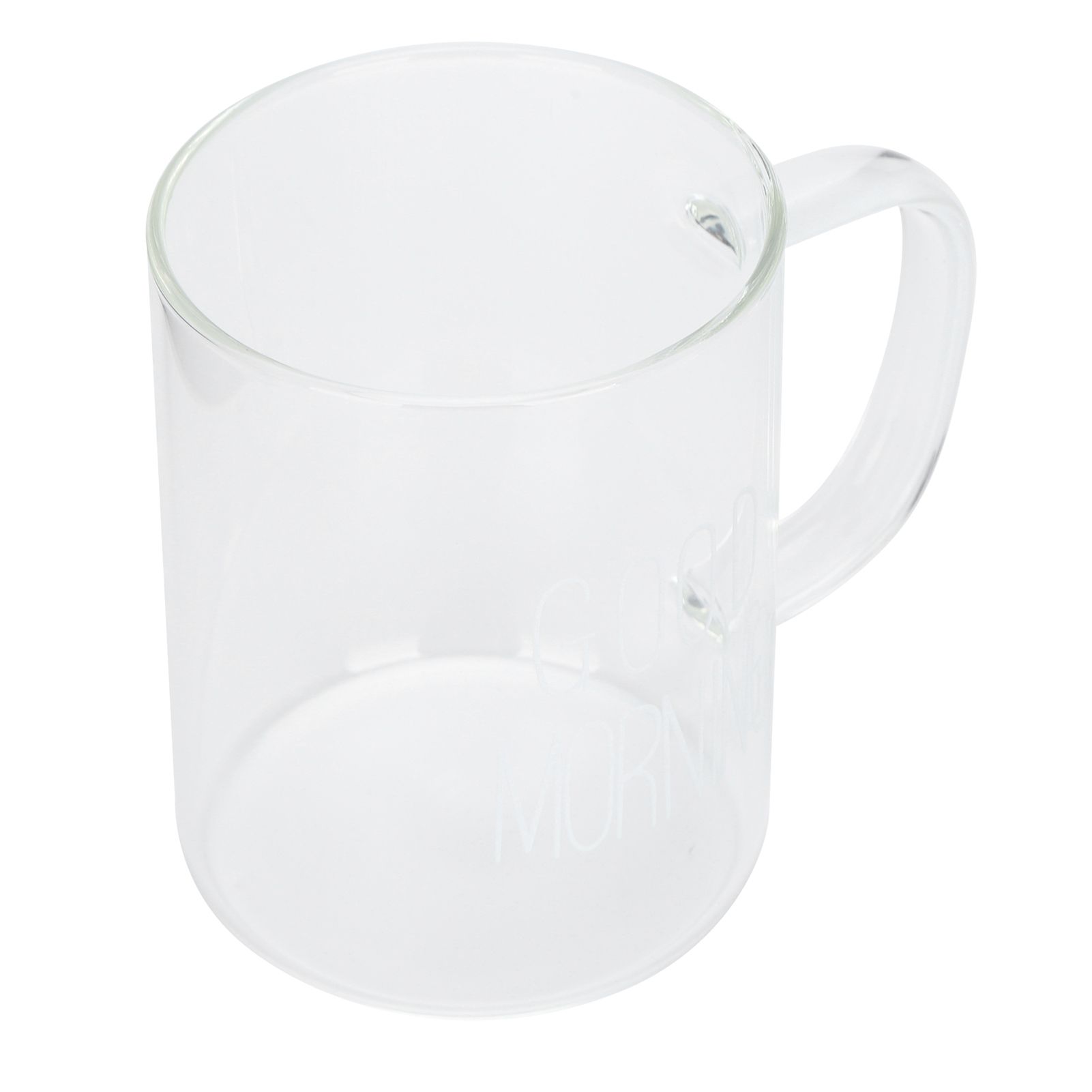 350ML Transparent Milk Coffee Mug with Handle Glass Water Cup Drinkware Kitchen UtensilWhite Letter — image 6