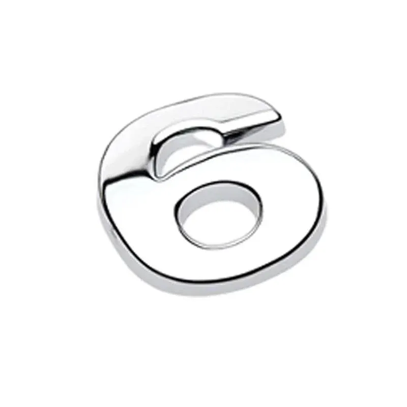 A-Z Alphabet Letters Car Sticker Self Adhesive Auto Badge Emblem 3D Chrome Good - Number 6