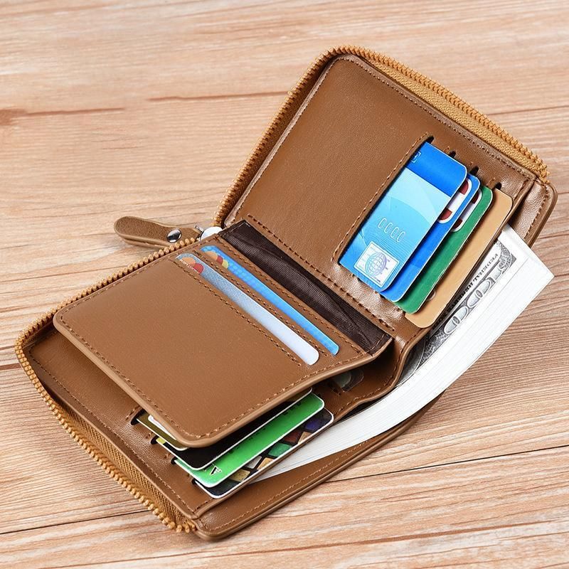 Men'S Rfid Blocking Leather Short Wallet Credit Id Card Cash Holder Purse โ image 6