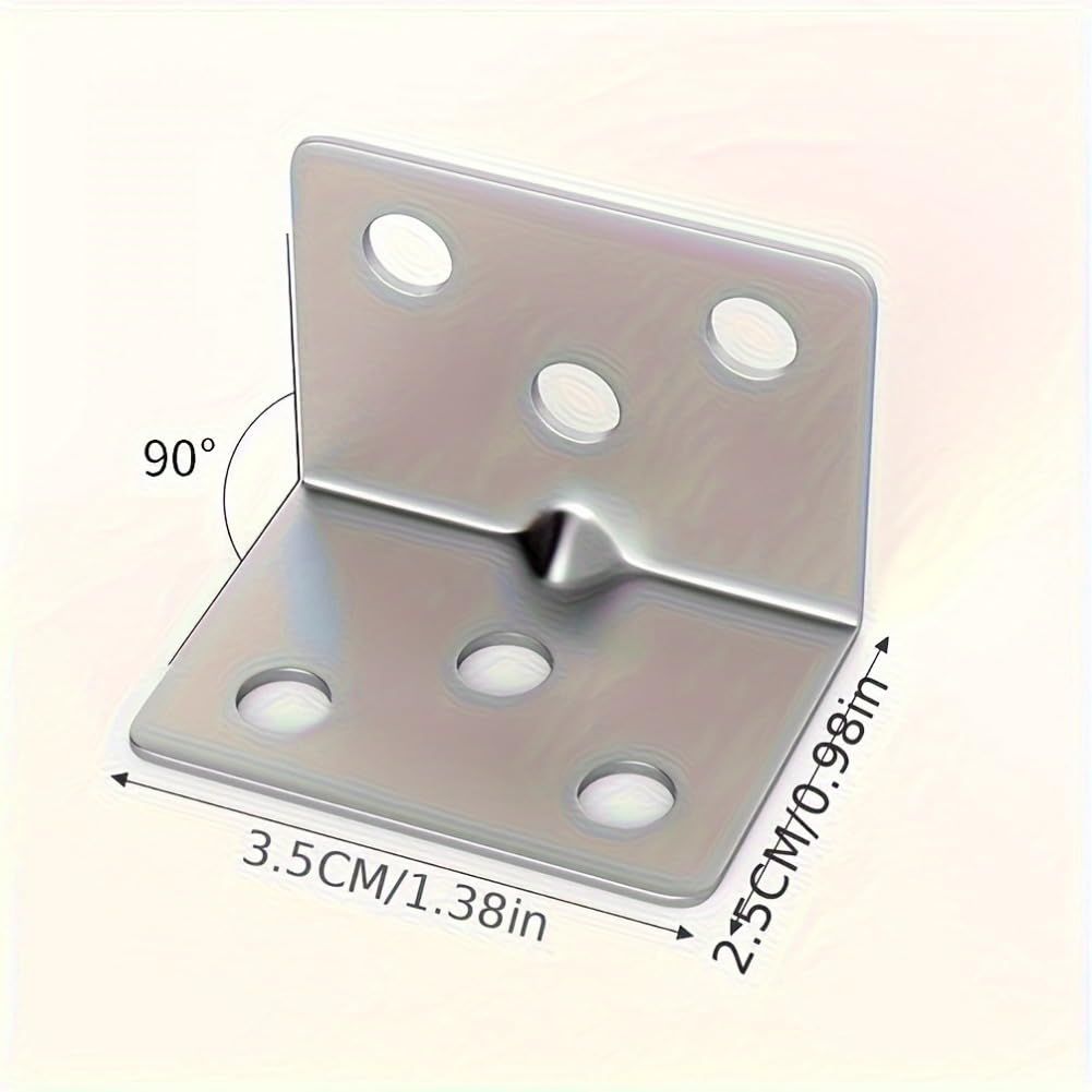 Heavy Duty Right Angle Bracket for Wood,10pcs Stainless Steel Right Angle Brackets, 90 Degree L-Shaped Support — image 5