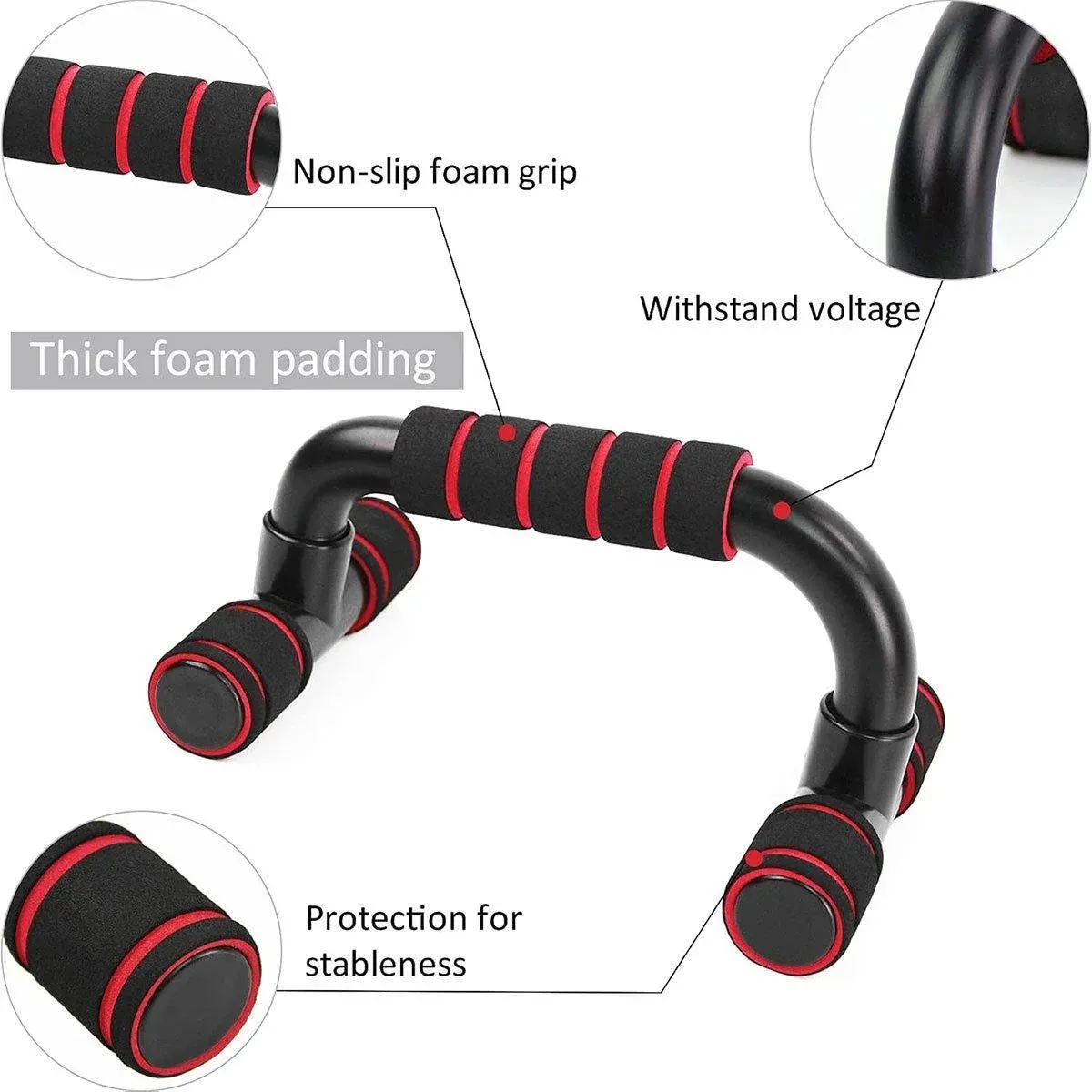 H Shaped Push Up Bars Home Fitness Equipment for Chest Arm Shoulder Training - Green โ image 6