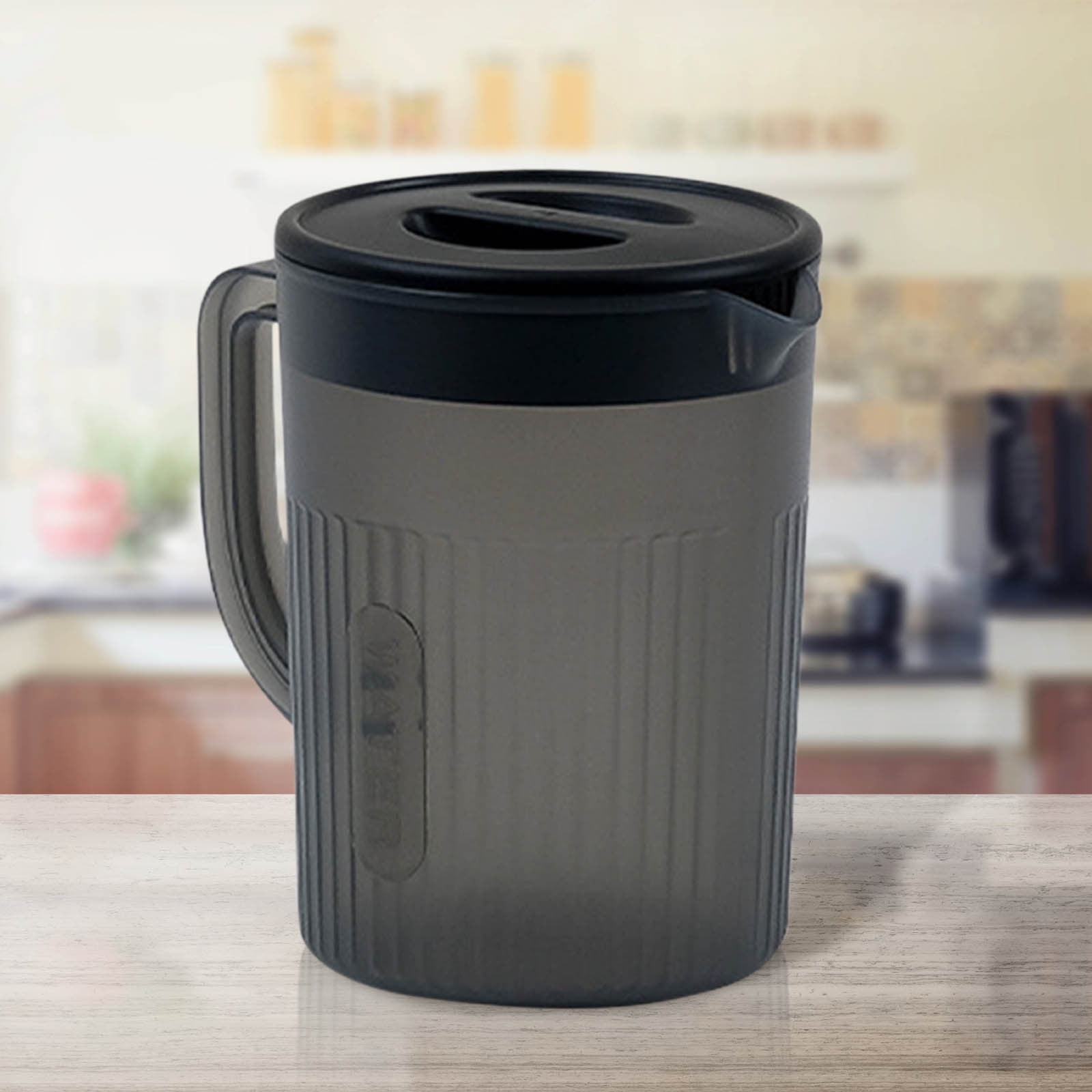 Juice Pitcher with Lid for Refrigerator, Water Jug for Tea, Juice and Iced Drinks, Fridge and Dishwasher Safe, Black — image 5