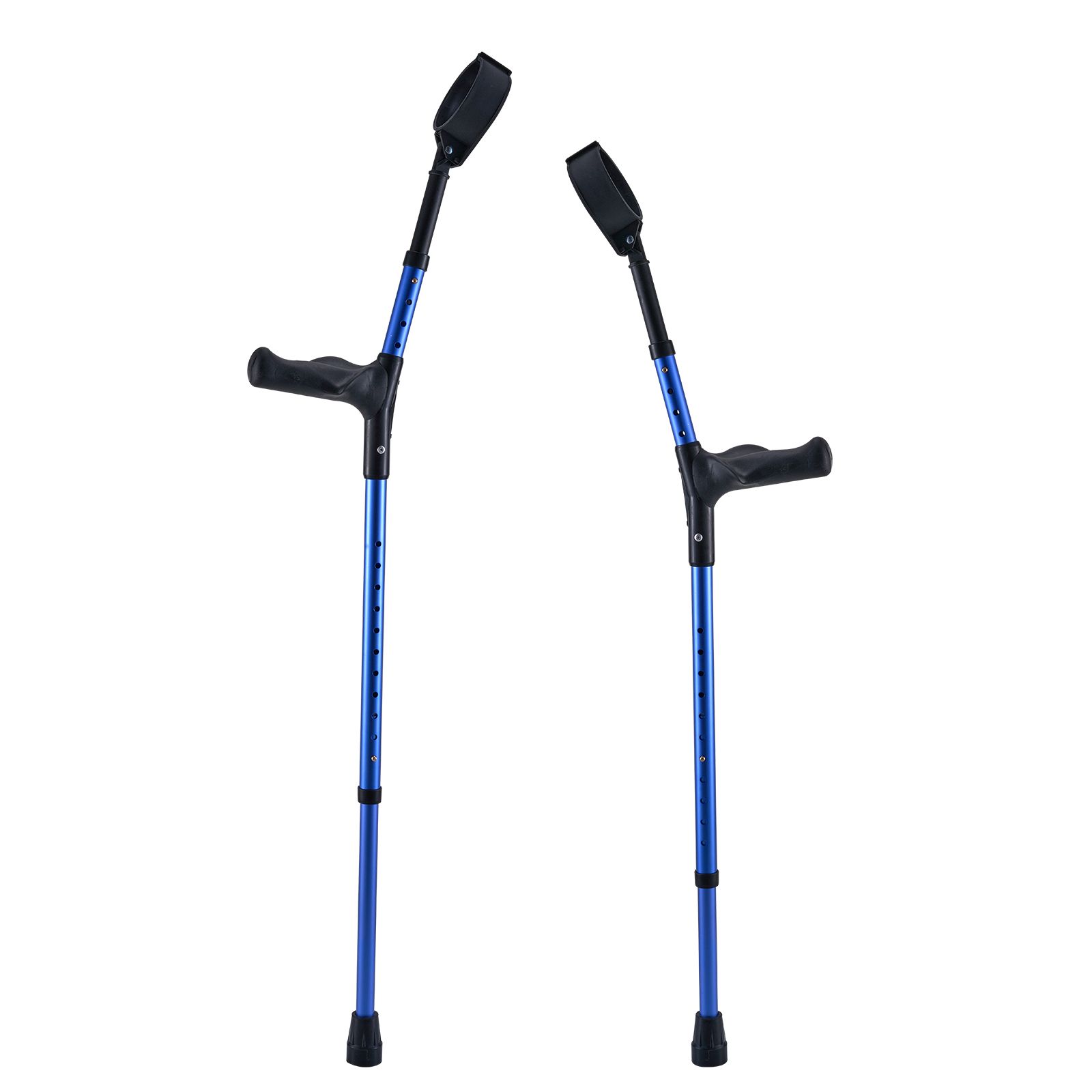 Forearm Crutches for Adults, 11-Level Height Adjustable Walking Crutches with 4-Level Upper Cuff, Lightweight Aluminum Medical Support Crutches for Leg Injury