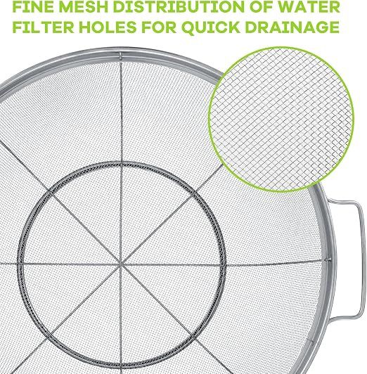3 Piece Stainless Steel Colander Set with Handles, Nesting Strainer Bowls for Pasta, Rice, Fruit and Vegetables, 22 cm, 25 cm and 28 cm โ image 3