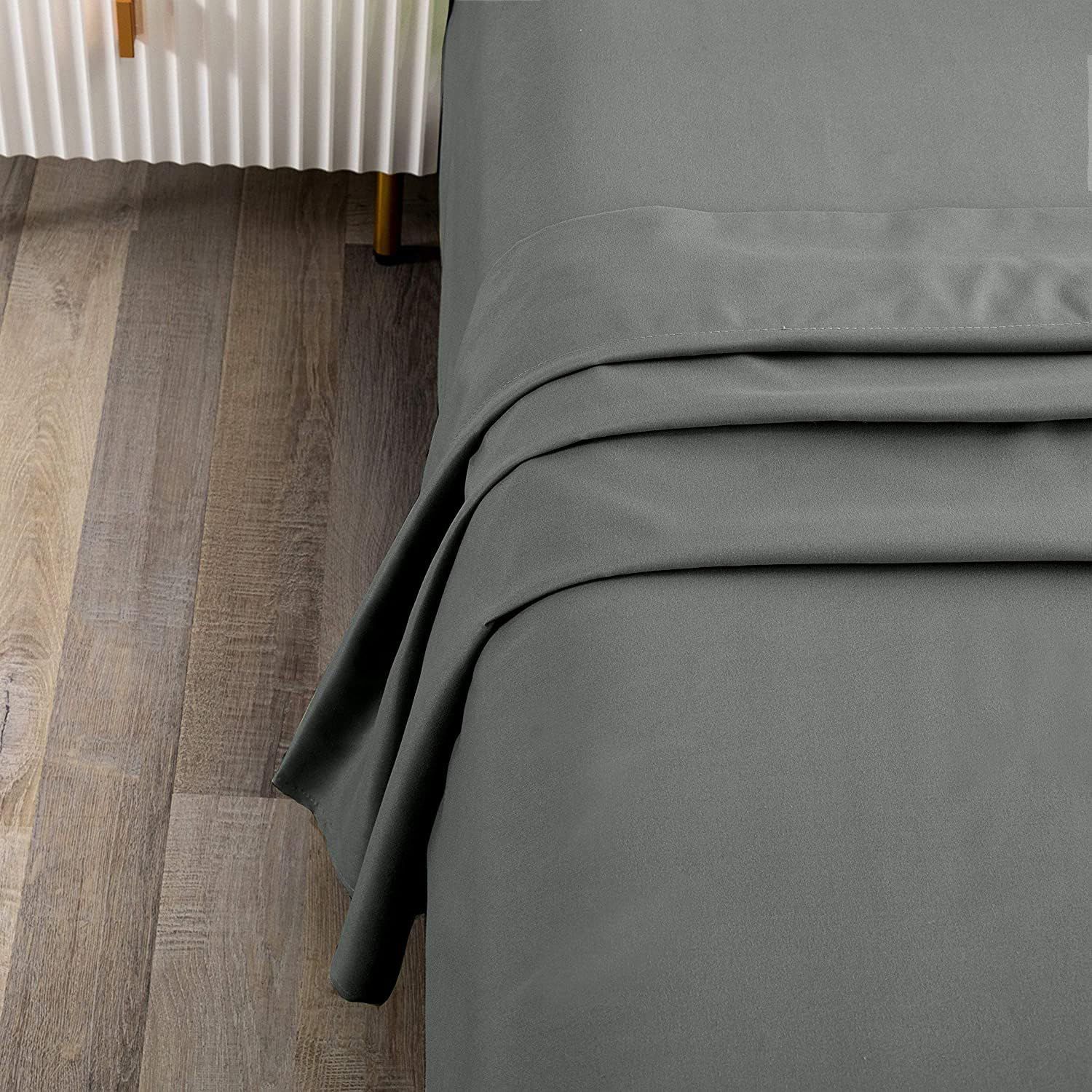 Elegant Comfort Premium Hotel Quality 1-Piece King Flat Sheet, Luxury and Softest 2000 Thread Count Bedding Flat Sheet(King,Grey) — image 2