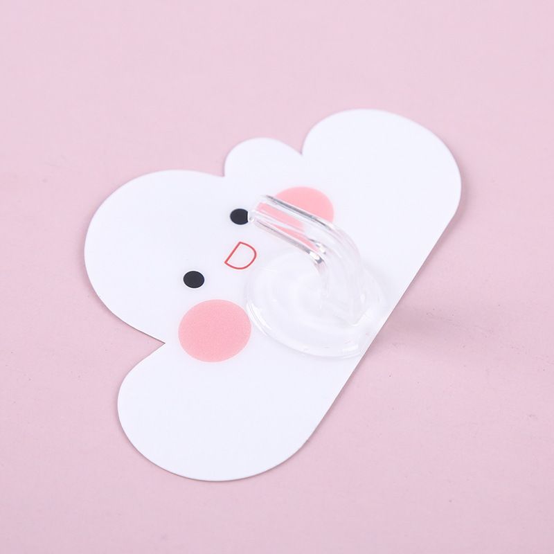 4PCS Cloud Shaped Hooks, Wall Mounted Key Holder Self-Adhesive Hook Rack Cute Coat Hook for Bathroom, White โ image 2