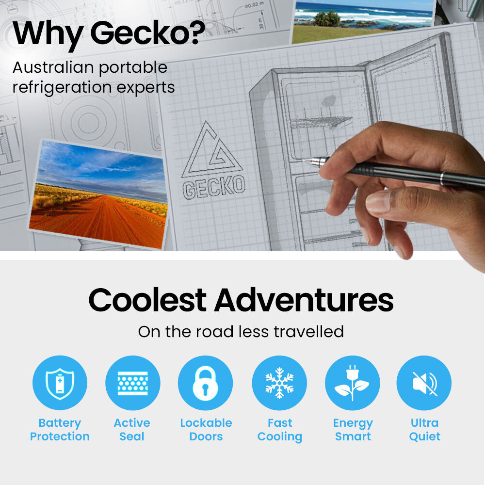 GECKO 142L Upright Portable Fridge / Freezer, 12V/24V for Motorhome and Caravan, Silver — image 4