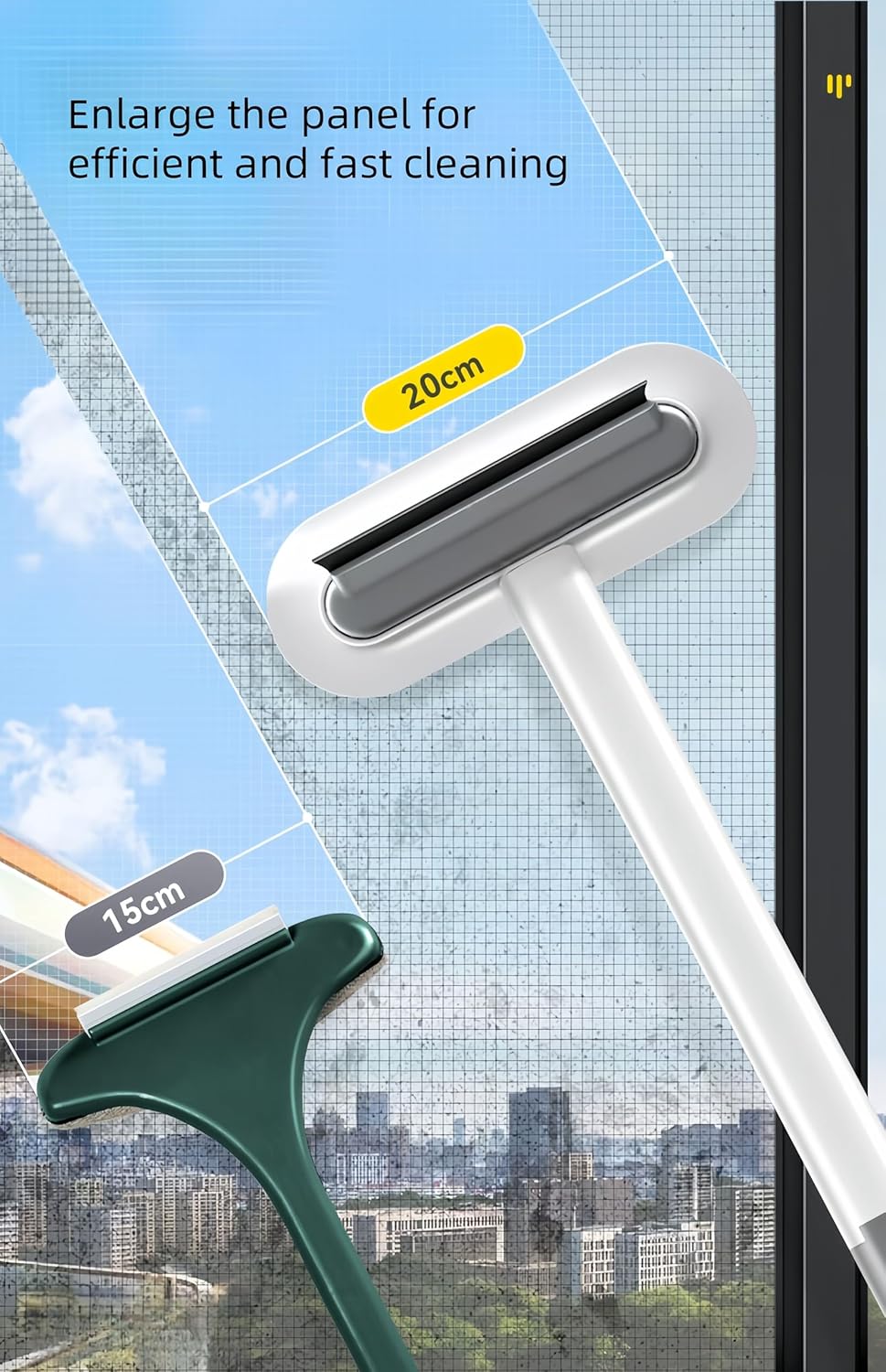 Mesh Screen Cleaner 4 in1, Wet and Dry Dual-Use Window Screen Cleaning Brush, Multi Window Cleaner Tools Window Glass Net Cleaner Squeegee, Groove Brush, Pet — image 3