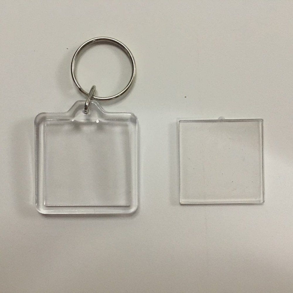 3pcs,Key Chains Key Rings with Transparent Clear Picture Photo Frames Can Open Keychains (square)Blank Photo Insert Keychains — image 4