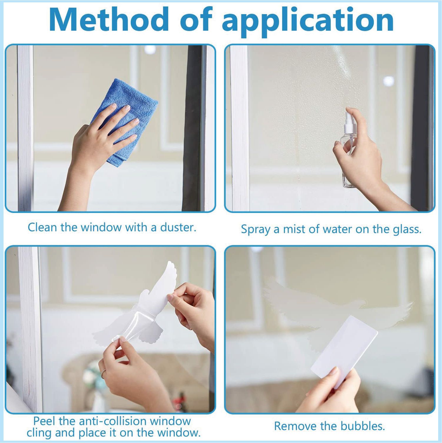 Window Stickers, 12 Sheets 48PCS PVC Self-Adhesive Anti-Collision Window Stickers, Bird Shape Window Stickers, Alarm Bird Window — image 4