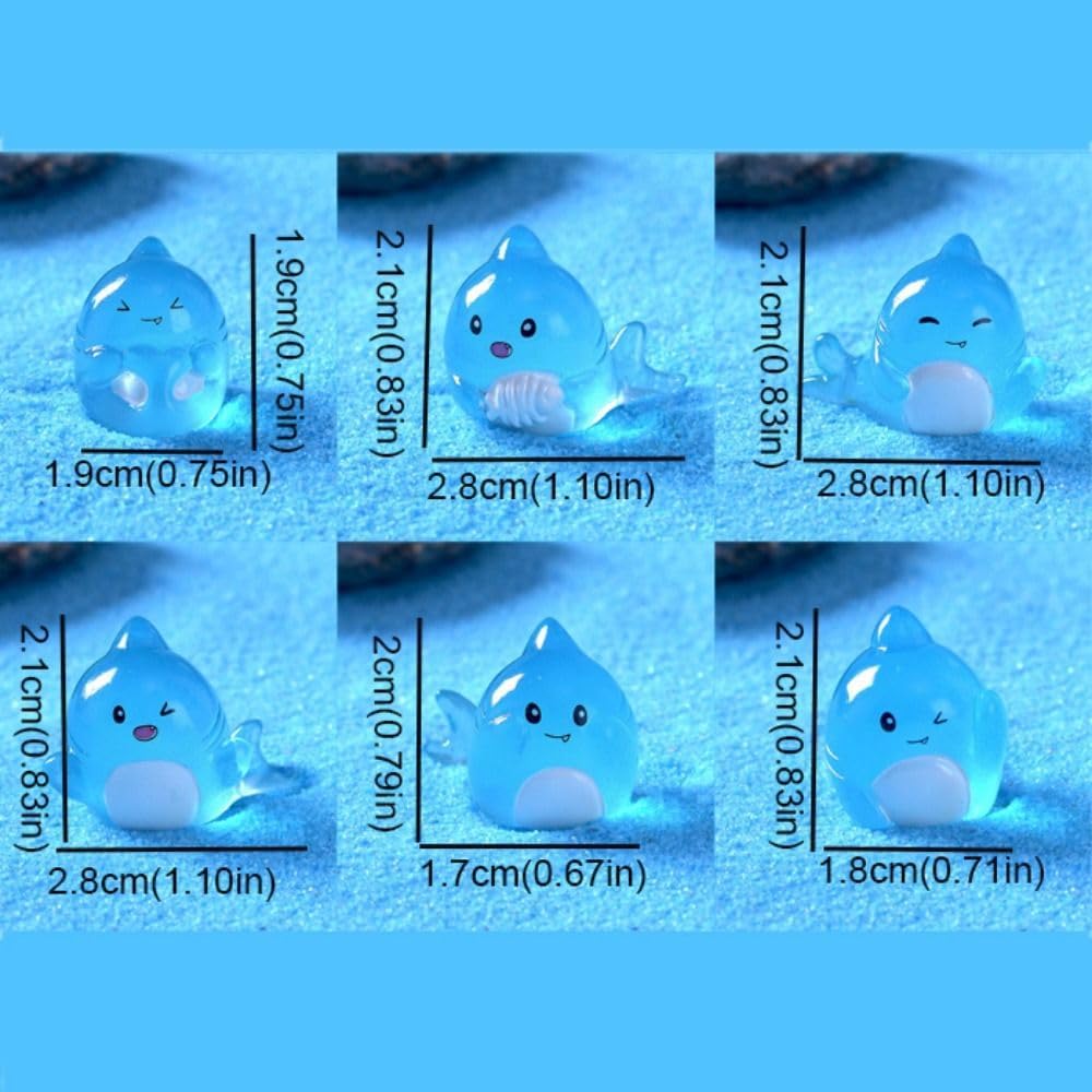 Aquarium Decoration – Ornaments – Mini Ocean Resin Animals – Luminous Mini Shark Figures – Durable & Non-Fading Resin – Glow-in-the-Dark Sea Animals – For — image 2