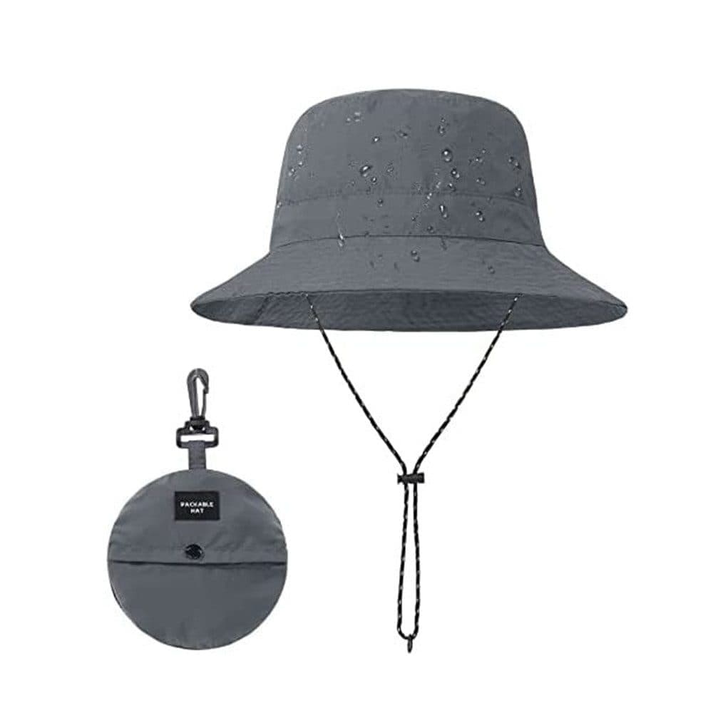 Foldable Waterproof Fisherman Hat Unisex Quick-Drying Sun Protection Summer Outdoor Hat, Dark Gray — image 2
