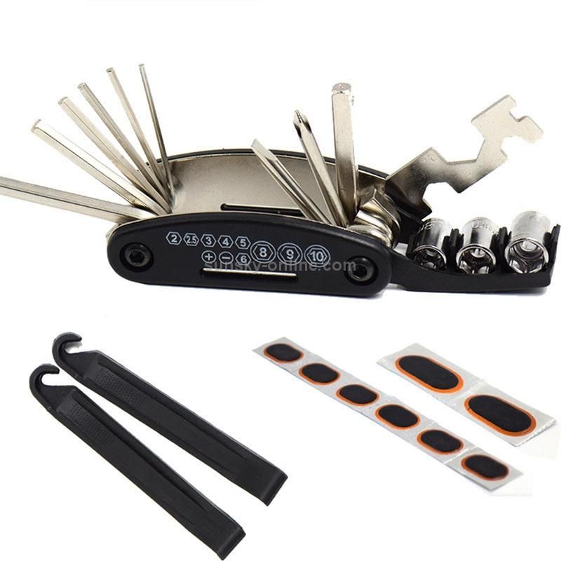 Bicycle Repair Tools Bike Tire Kit Bicycle Pump Puncture Repair Tool Bag — image 3