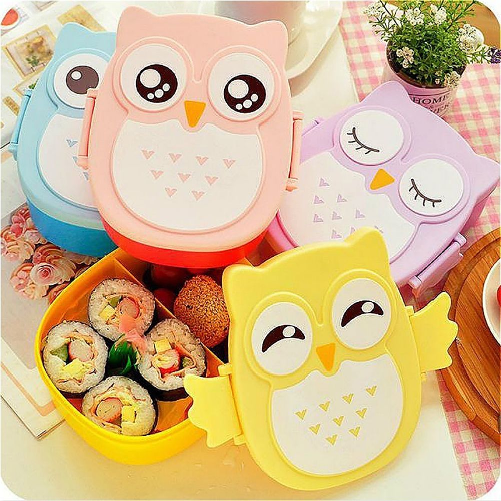 Cute Owl Students Lunch Box Portable Kids Bento Box Food Container Camping Picnic Storage Box โ image 4