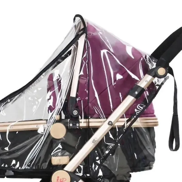 Clear Universal Stroller Rain Cover, EVA Weather Shield with Front Zip and Ventilation for Baby Prams and Strollers โ image 3