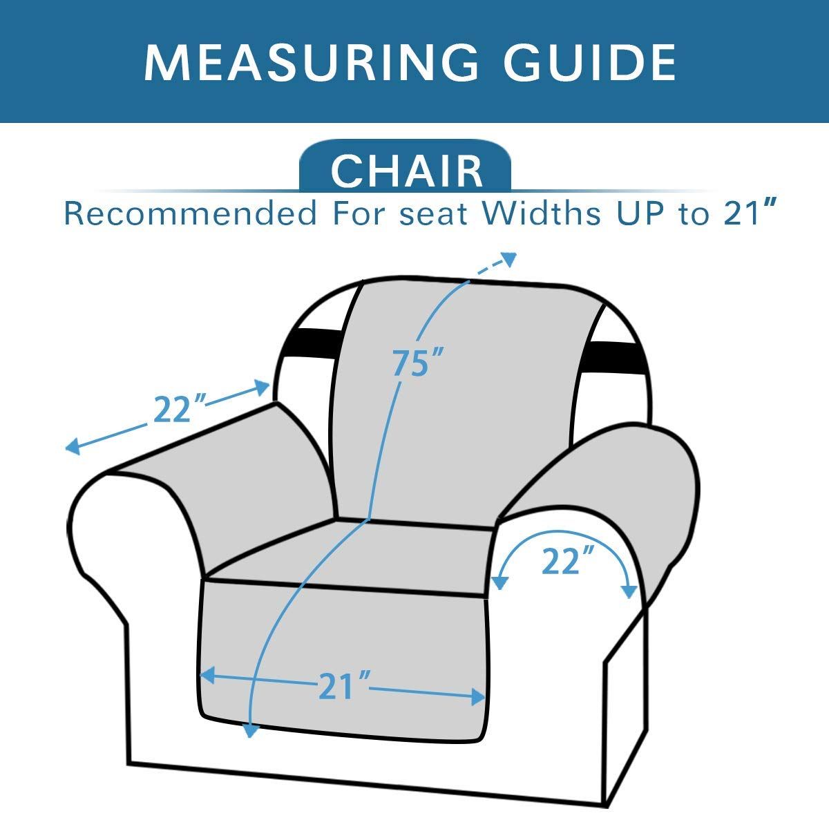 Chair Slipcover Reversible Chair Cover Water Resistant Couch Cover Washable Chair Cover Non-Slip Fabric Furniture Protector — image 5