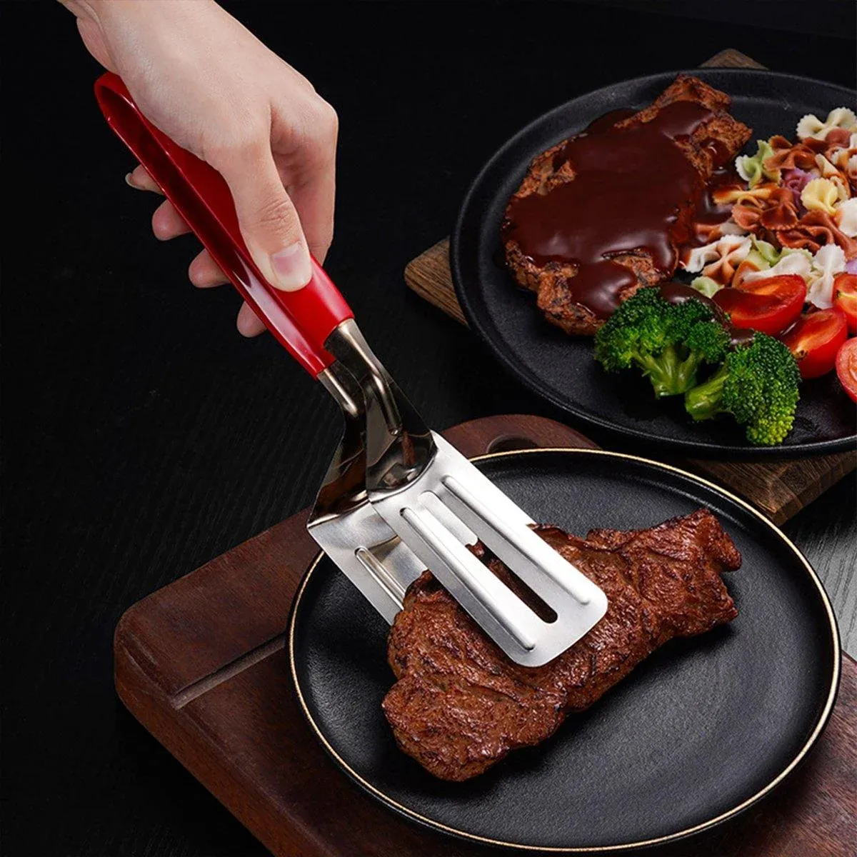 4pcs Stainless Steel Steak Clips Frying Spatula Multifunctional Kitchen Tools β image 4