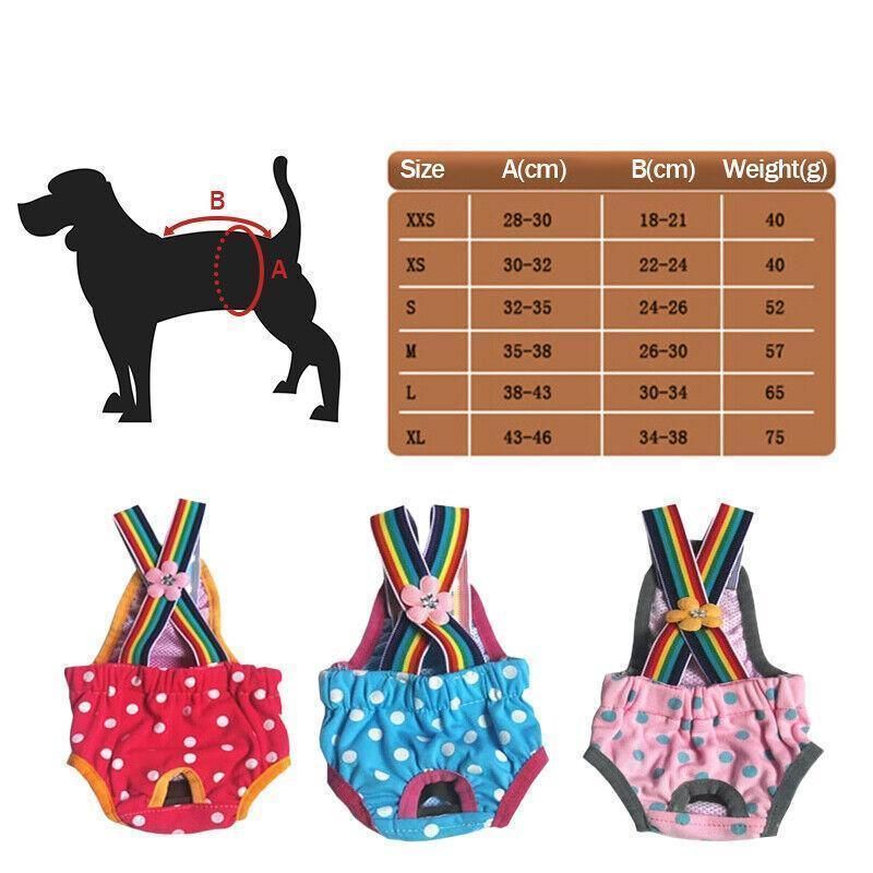 Female Pet Dog Cat Puppy Pant Menstrual Sanitary Nappy Diaper Wrap Underwear Pink - XXS — image 6