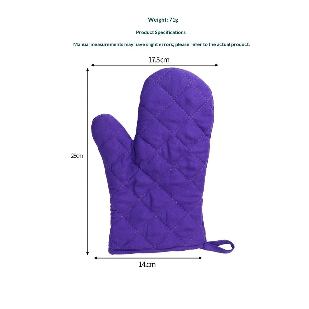 Professional Heat Resistance Kitchen Cotton Oven Gloves for Grilling Cooking Microwave BBQ Baking, 2-Pack with Soft Inner Lining (Purple) โ image 5