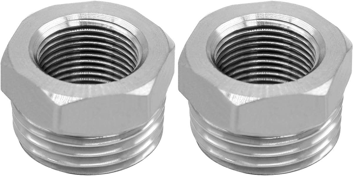 Stainless Water Line Adapter 3/8 Female to 1/2 NPT Male Reducer - Compression Fitting for Kitchen Bathroom Faucet Supply Hose, Stop Valve, Pipe Connector (Pack