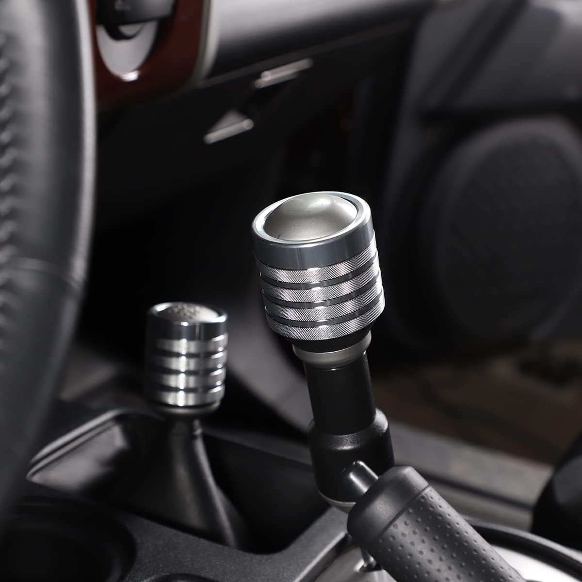 Car modification gear lever cover Central Gear Head Decorative Knob Cover Trim Cruiser Aluminum Alloy Gear Knob (Silver) — image 2