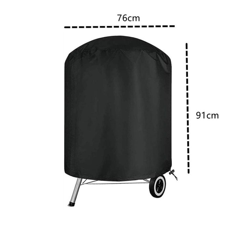 1 Piece Charcoal Grill Cover, Waterproof Breathable UV-Resistant Outdoor BBQ Protector, Black, 76 cm Diameter x 91 cm Height — image 2
