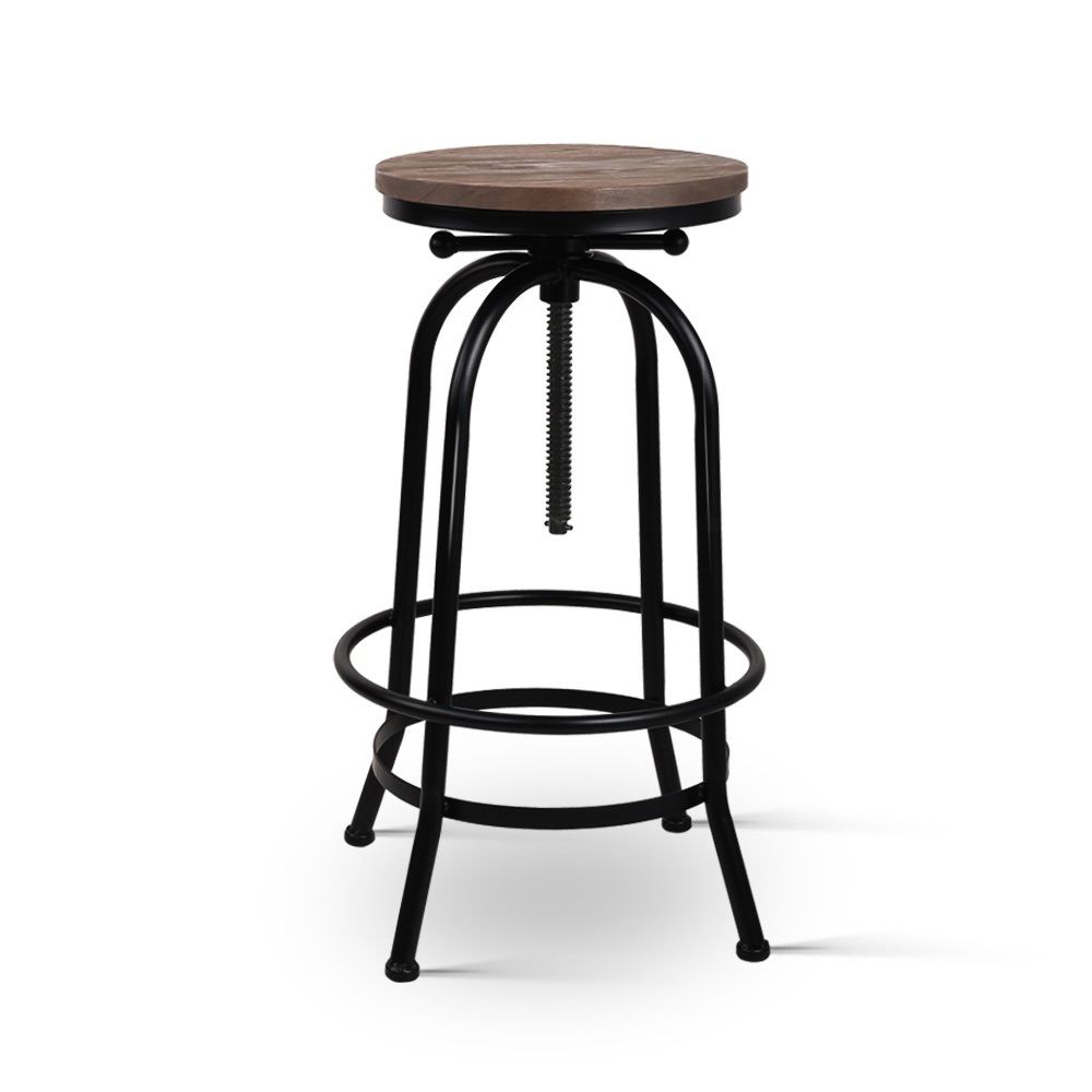 Artiss 3x Bar Stool Backless Swivel Counter Barstools 70-90cm Seat Height Adjustable Industrial — image 3