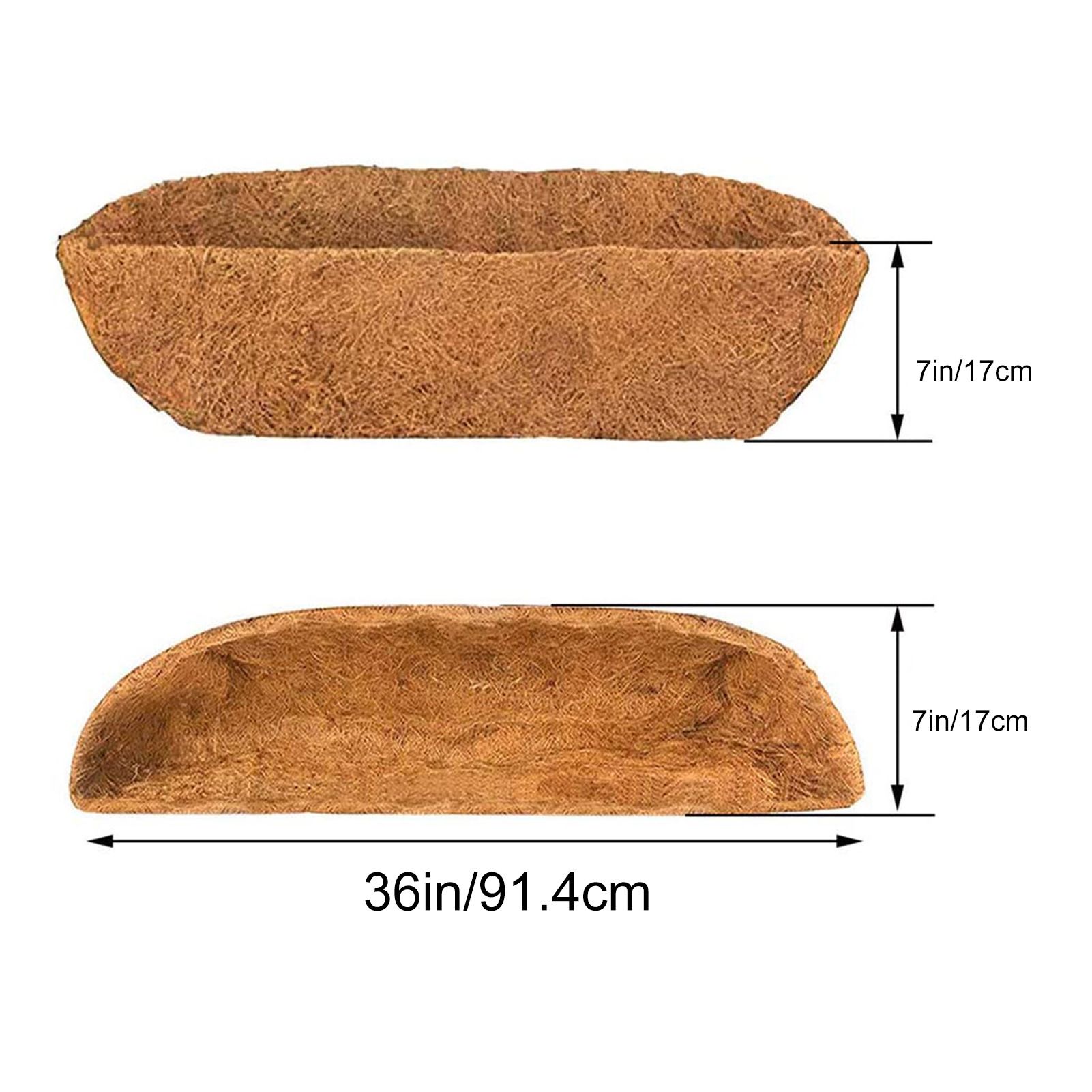 Coco Liners for Planters - 36 Inch Trough Coconut Liners for Planters, Window Box Coco Liners, Natural Coconut Fiber — image 2