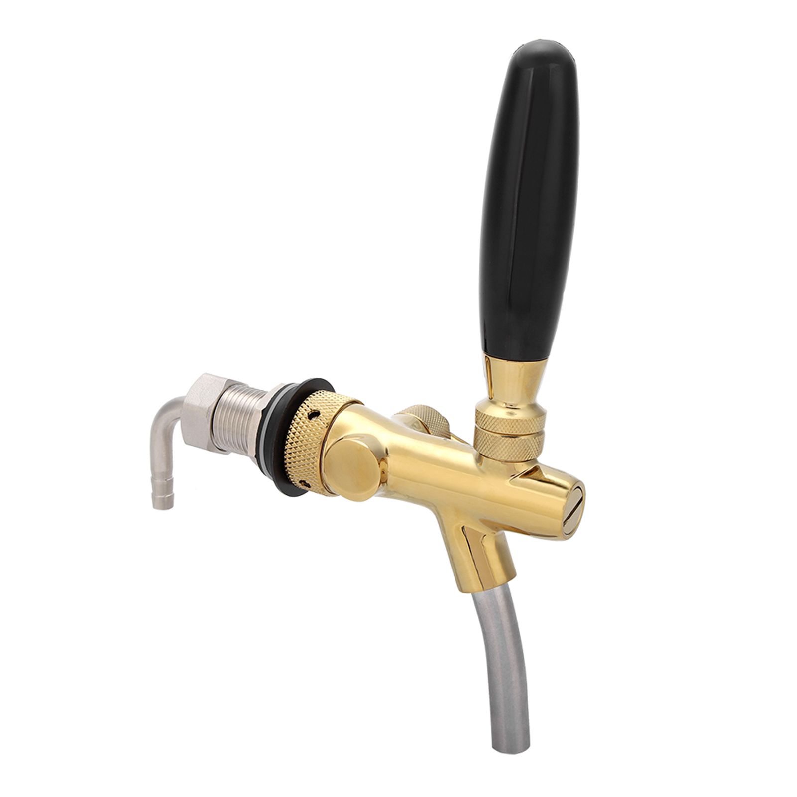 G5/8 Chrome Plating Stainless Steel Adjustable Beer Dispenser Tap Faucet for Home Bar(Gold) — image 4