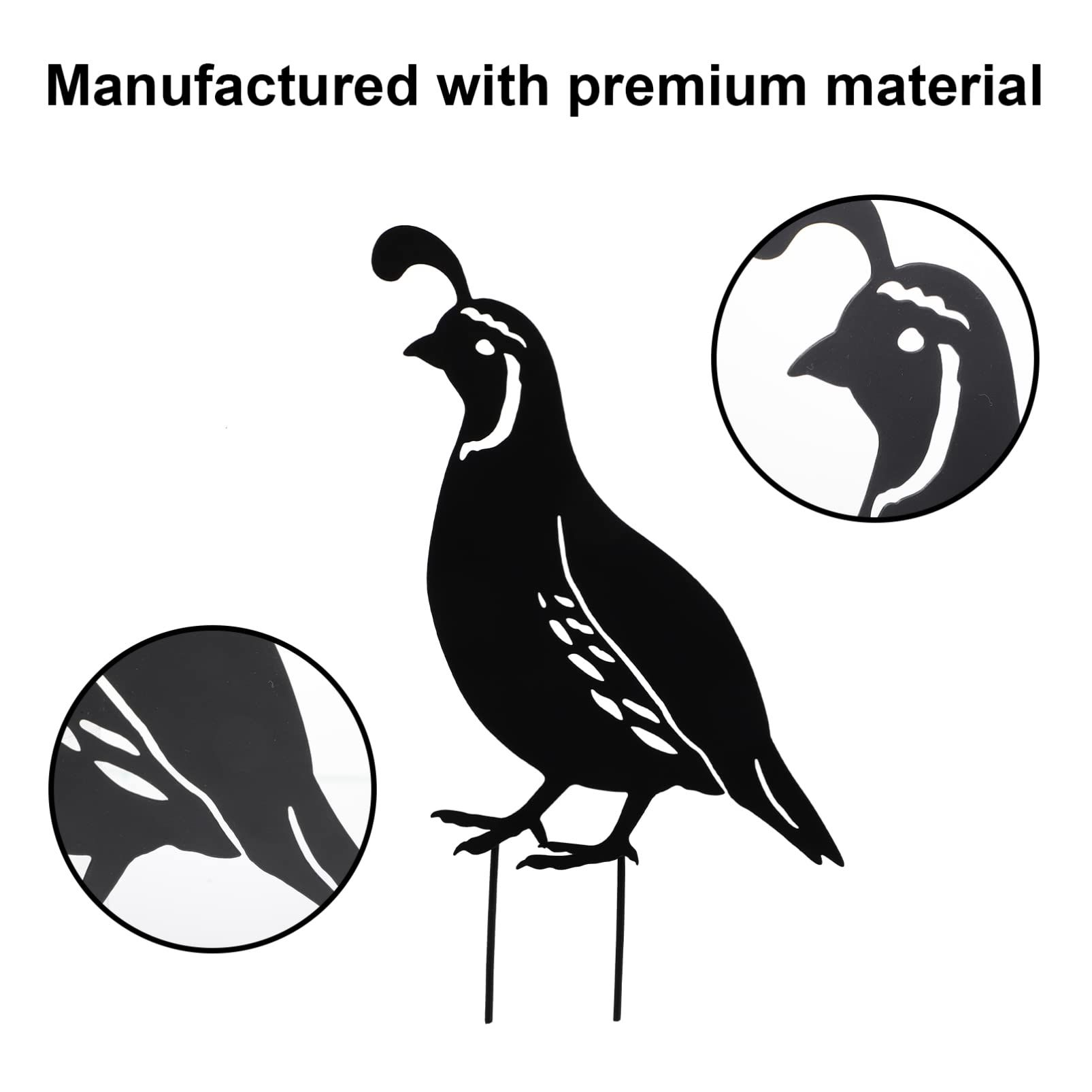 4pcs Garden Quail Stake Bird Yard Art Metal Statue Decor Animals Silhouette Outdoor Decoration Courtyard Ornaments