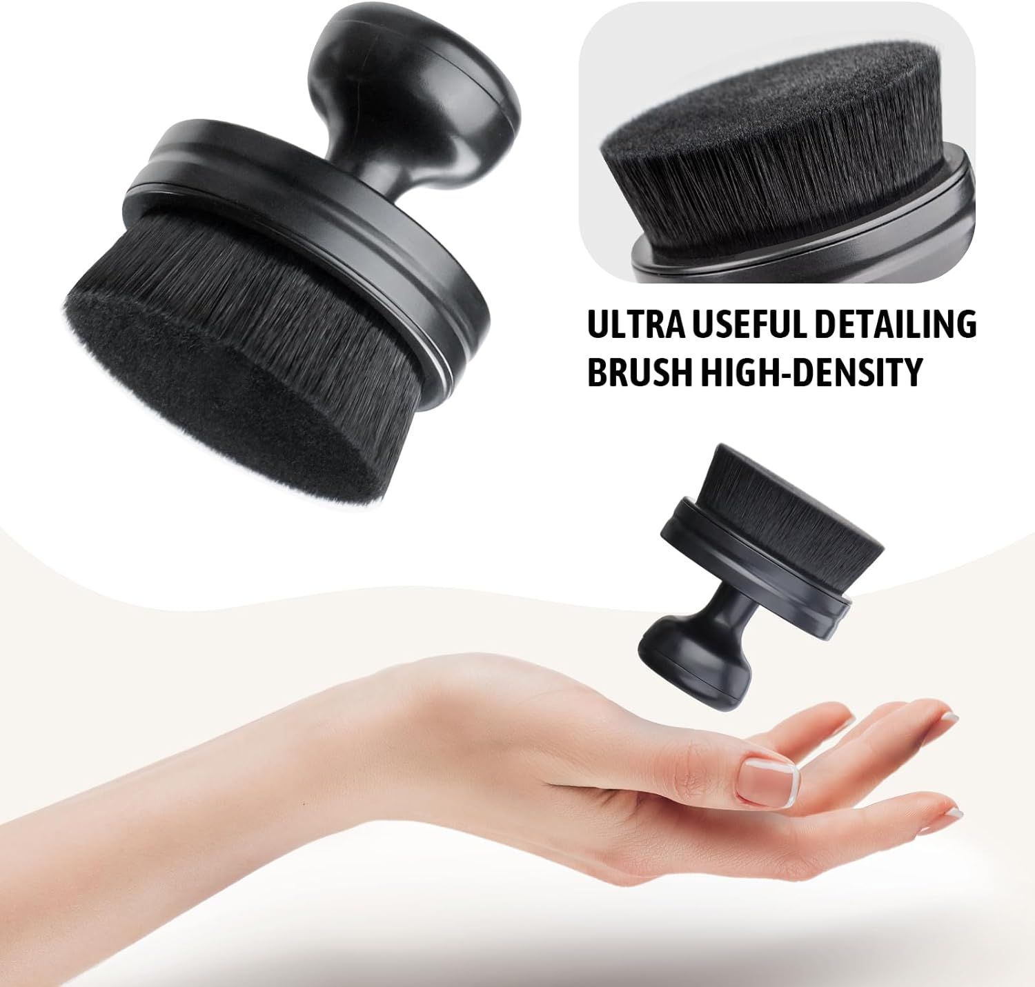 Car Tire Shine Applicator,Vegan Tire Shine Brush with Stand or Auto Detailing Cleaning Service (Black) — image 5