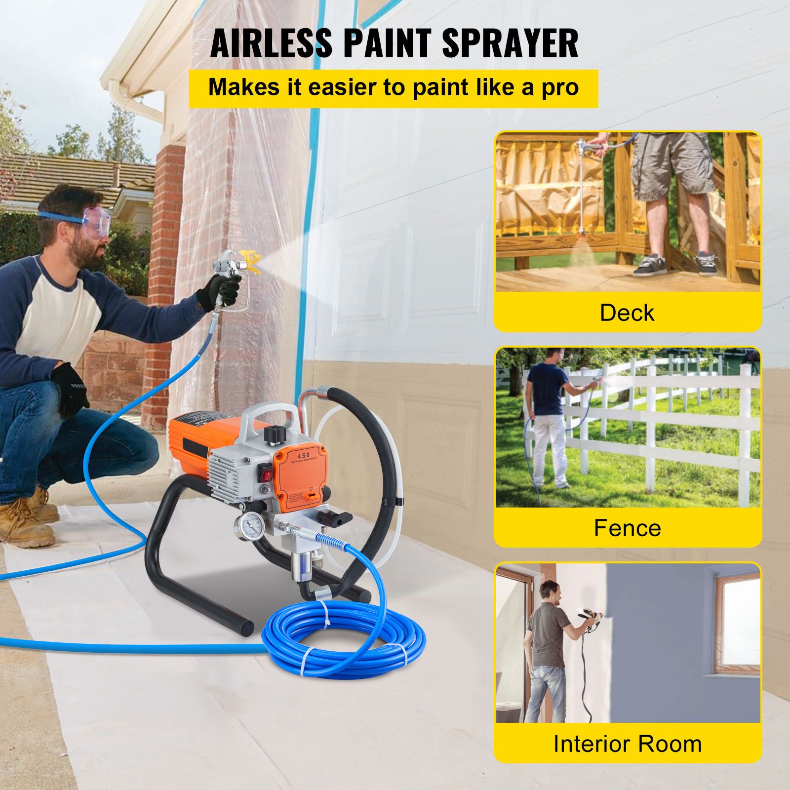 High Pressure Airless Wall Paint Spray Gun Sprayer 600W Machine Spraying โ image 2