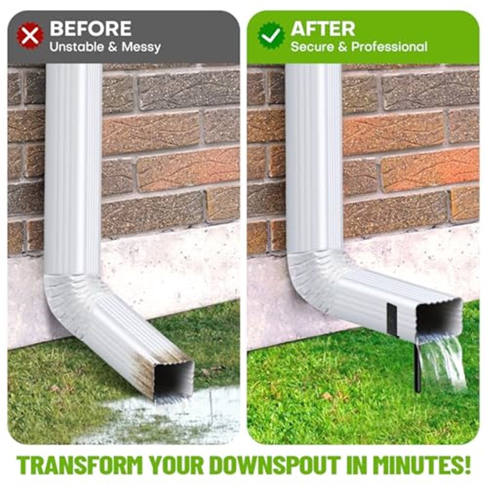 Rainwater Downspout Bracket - Heavy-Duty Galvanized Iron with Eco-Friendly Coating, Adjustable Size, Rust-Proof Anchor for Pipe Support, Easy Installation (4 — image 2