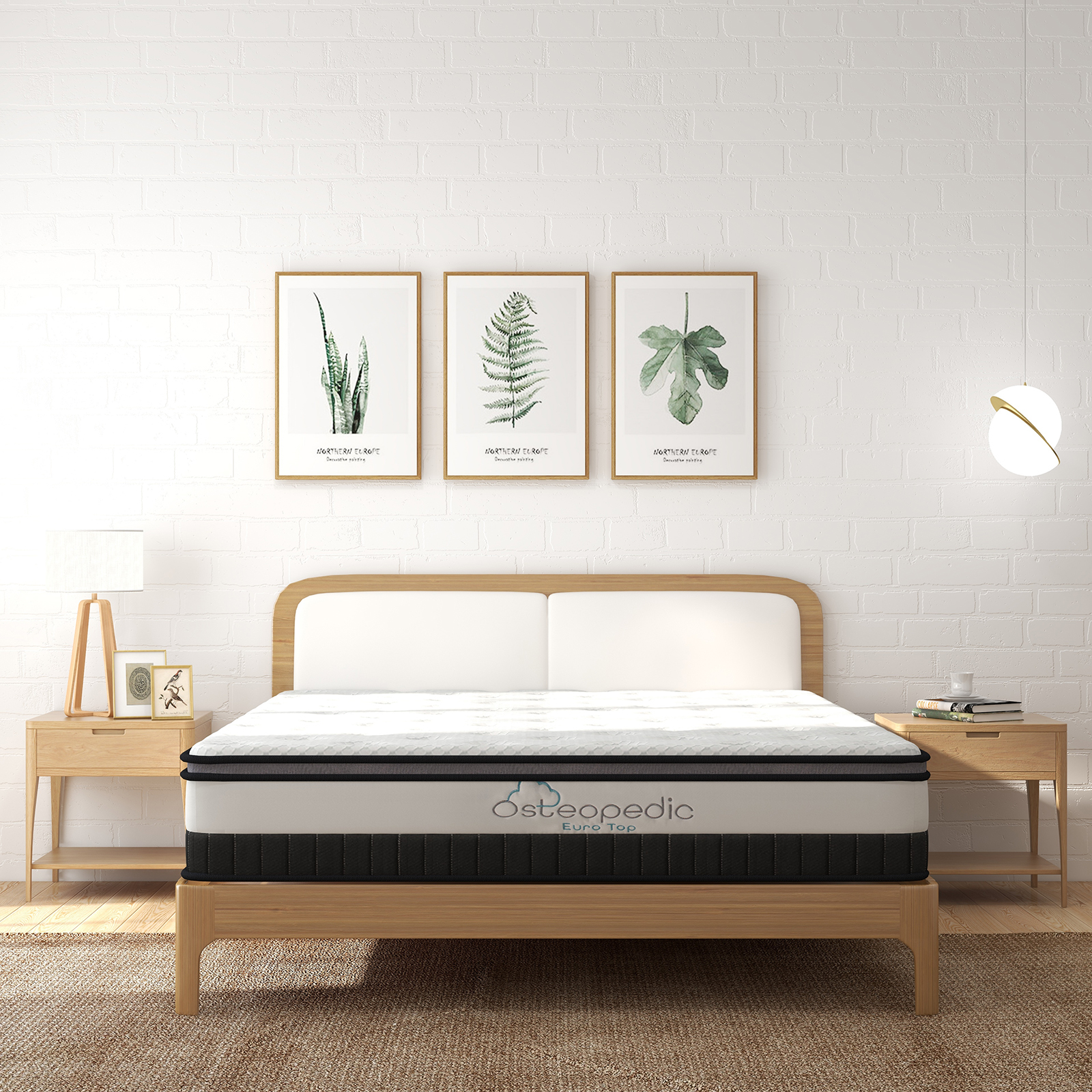 Osteopedic Euro Top Mattress Pocket Spring Medium Firm Hybrid Design Bed 30CM - Single - White — image 3