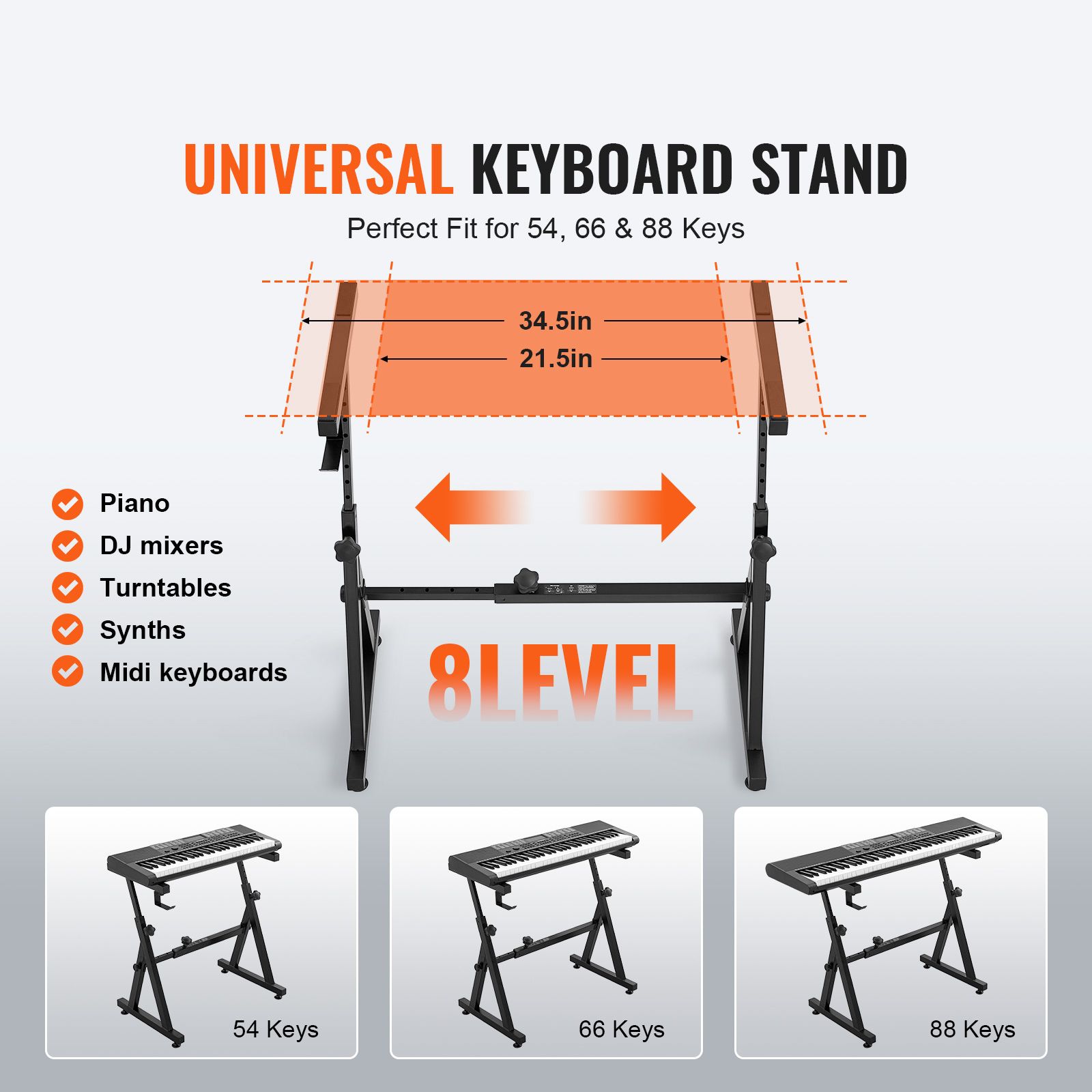 Piano Keyboard Stand and Bench Set, Z Style, Heavy-Duty Digital Piano Music Stand and Seat, 250 lbs Capacity with Adjustable Piano Bench Width Height โ image 2
