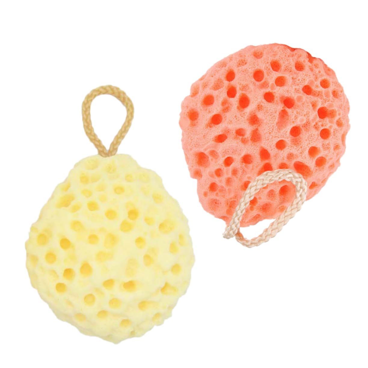 2pcs Body Exfoliator Ball Body Sponge Body Scrubber Puff Bath Pouf Soft Body Shower Sponge Bath Ball Pouf Shower Natural Sponges โ image 4