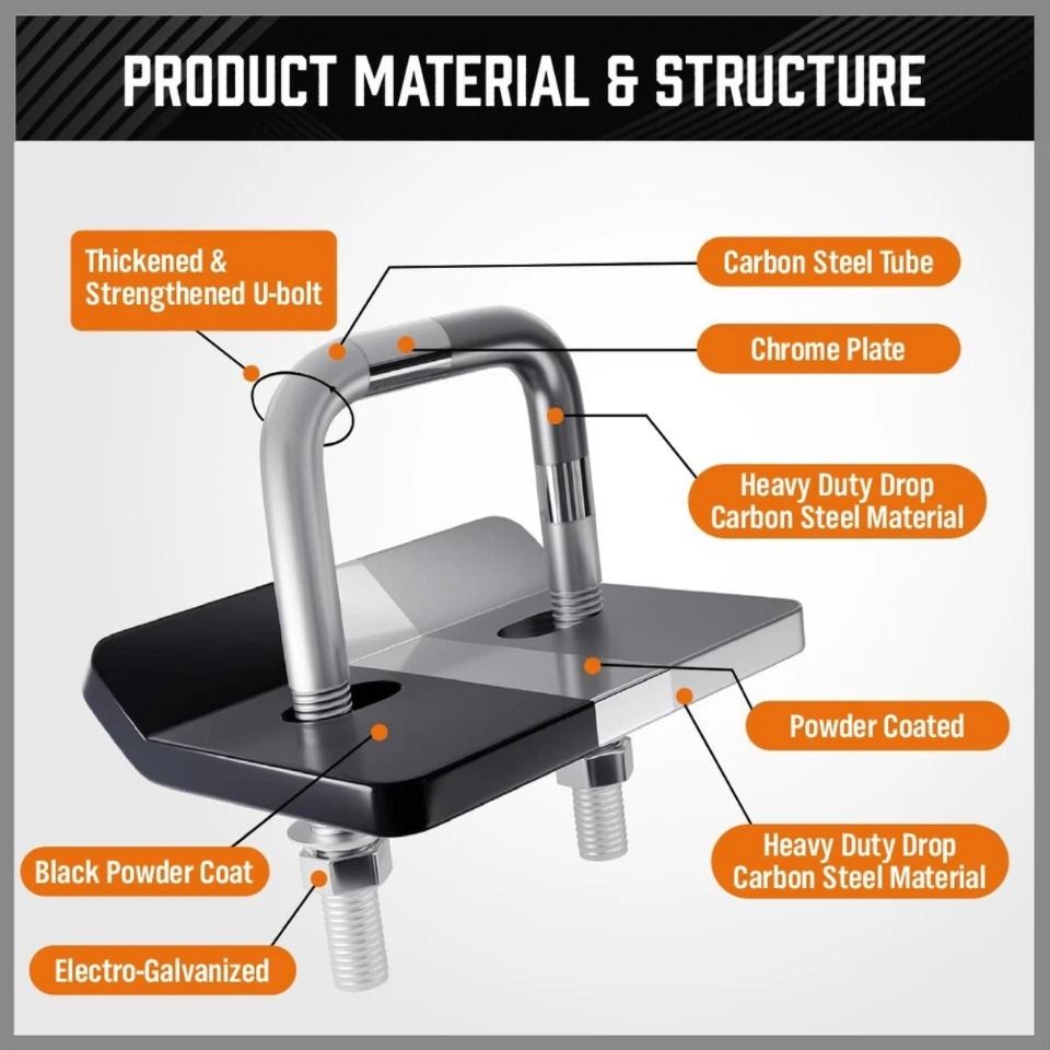 Anti-Rattle Stabilizer Hitch Tightener Bracket Tongue Tow Bar Caravan Trailer — image 3