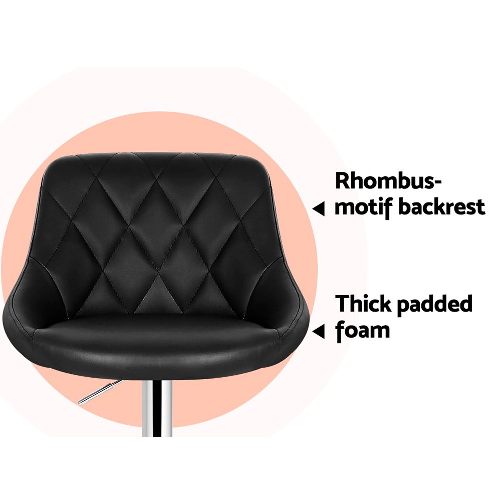 Artiss 4x Bar Stools Leather Padded Gas Lift Black โ image 5