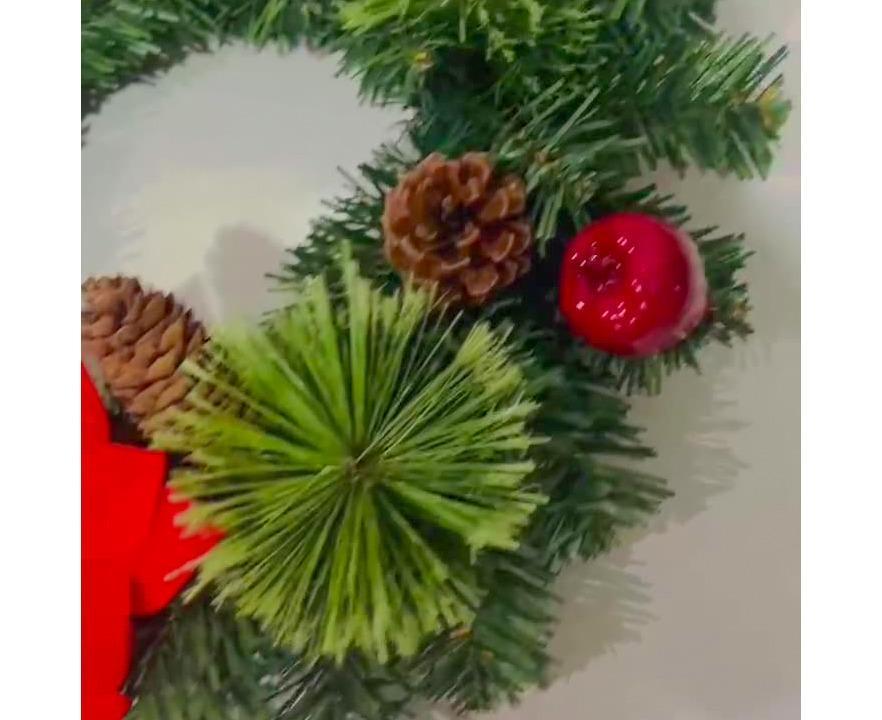 30cm Christmas Wreath, Christmas Decoration, Artificial Christmas Garland, Christmas Hanging Ornament โ image 4