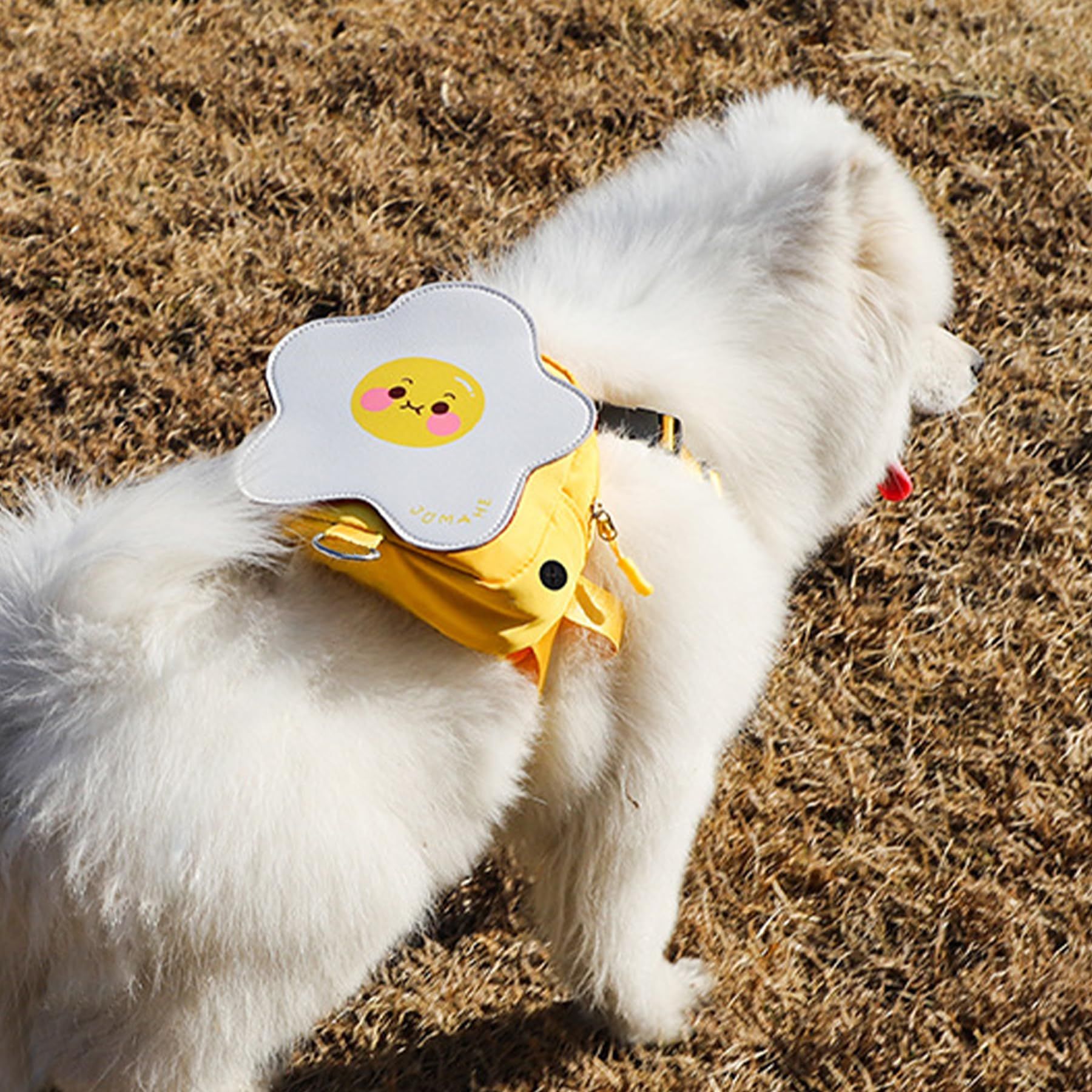 Puppy Self-Backpack with Strap Multifunctional Pet Treat Bag Dog Cat Christmas (Color: White Size: Chest 25-41cm) โ image 5