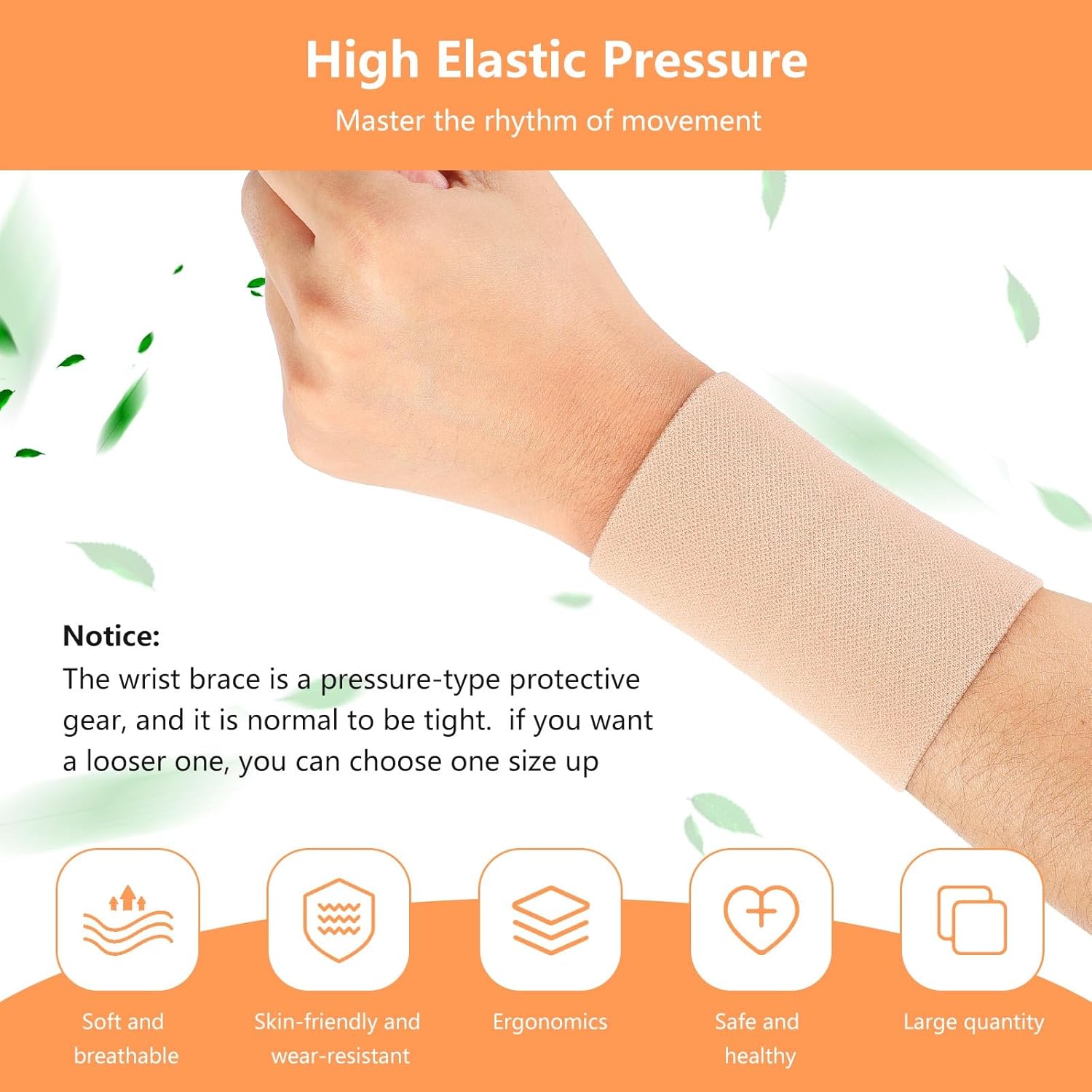 2 Pairs Compression Wrist Sleeve Compression Wrist Brace Wrist Supports Wrist Wraps Elastic Wristbands for Men and Women Tennis, Tendonitis, Carpal Tunnel โ image 3