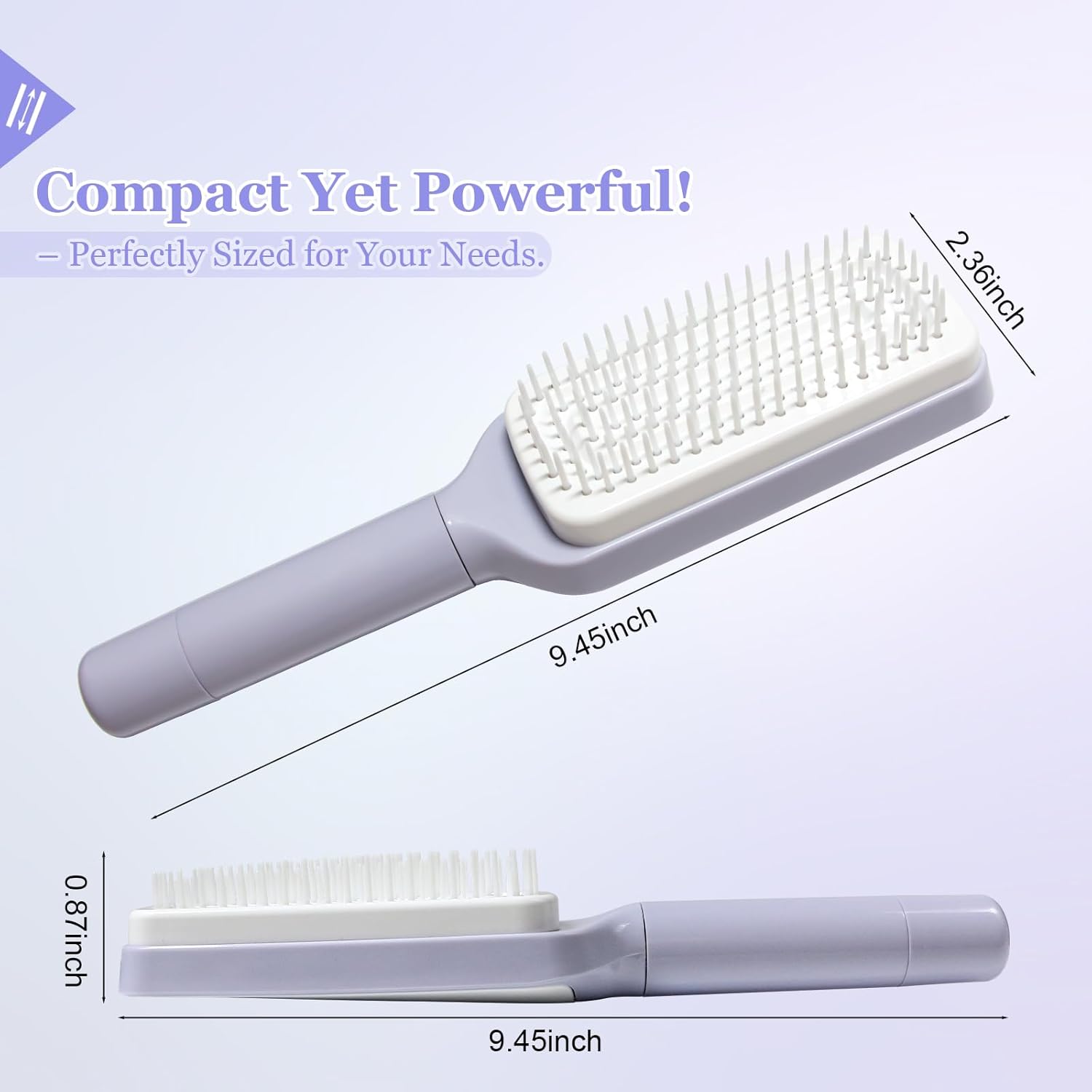Women's Purple Anti-Static Hair Brush with Massage Function Retractable Design Suitable for Fine Hair Easily Removes Hair — image 5