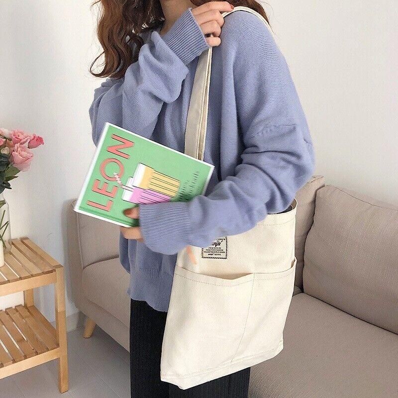 Womens Hobo Large Canvas Shoulder Bag Travel Crossbody Bag Handbag Tote Bag - Light Green โ image 5