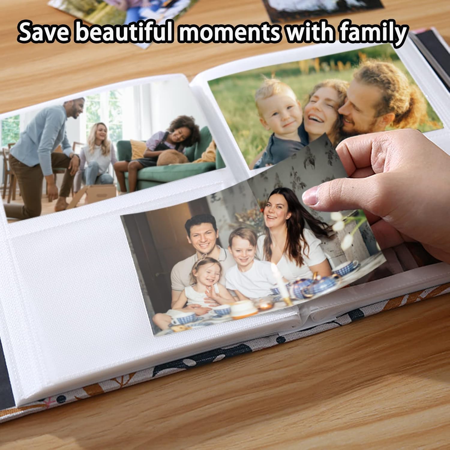 Photo Album 4x6 200 Photos Linen Cover Picture Photo Book for Family Wedding Anniversary Baby Vacation (200 Photos (4x6), Golden Leaves) — image 6