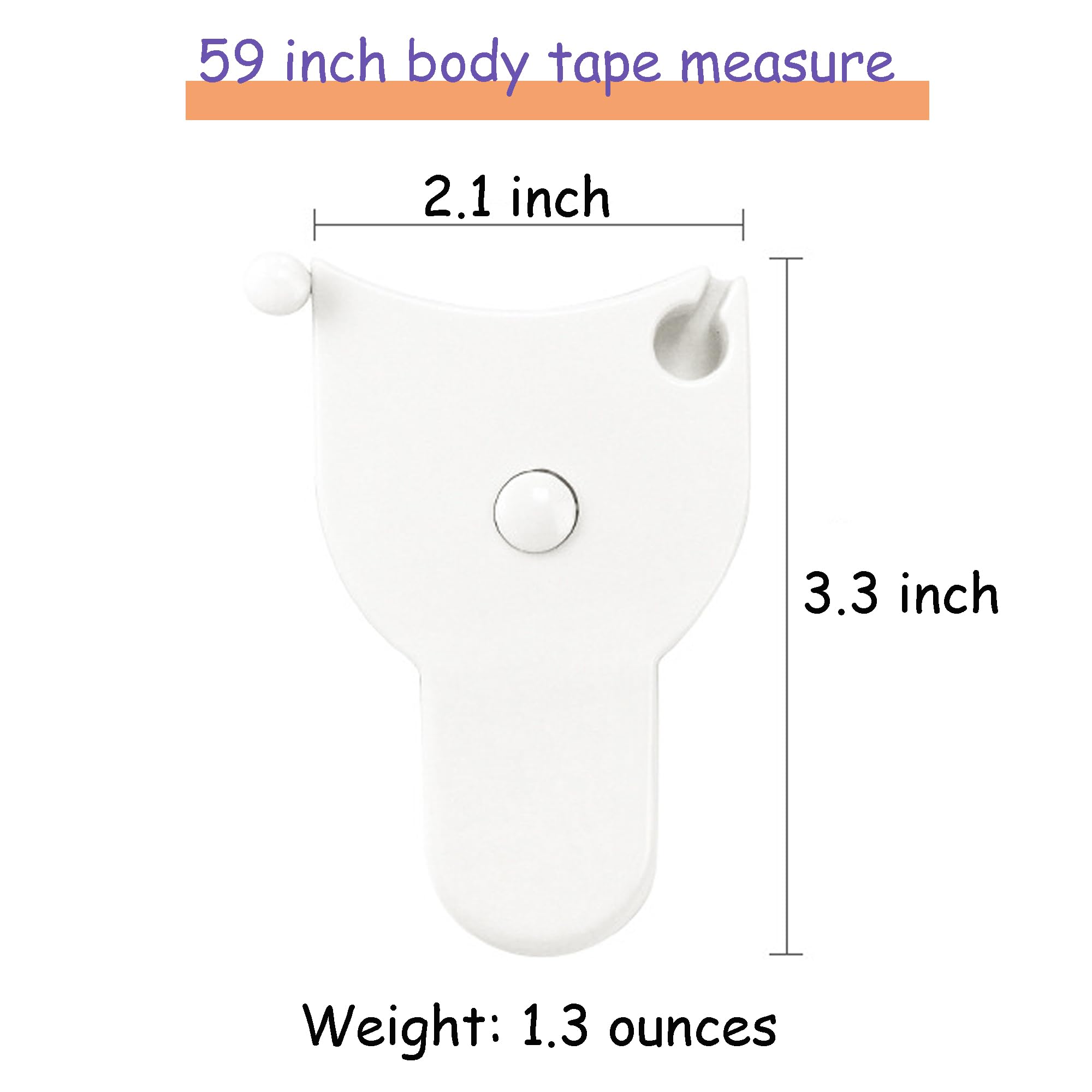 Soft Retractable Body Tape Measure for Fitness, Tailoring & Home Use – 60-Inch Dual-Scale Measuring Tape with Lock, 3-Pack of Identical Units (White) — image 2