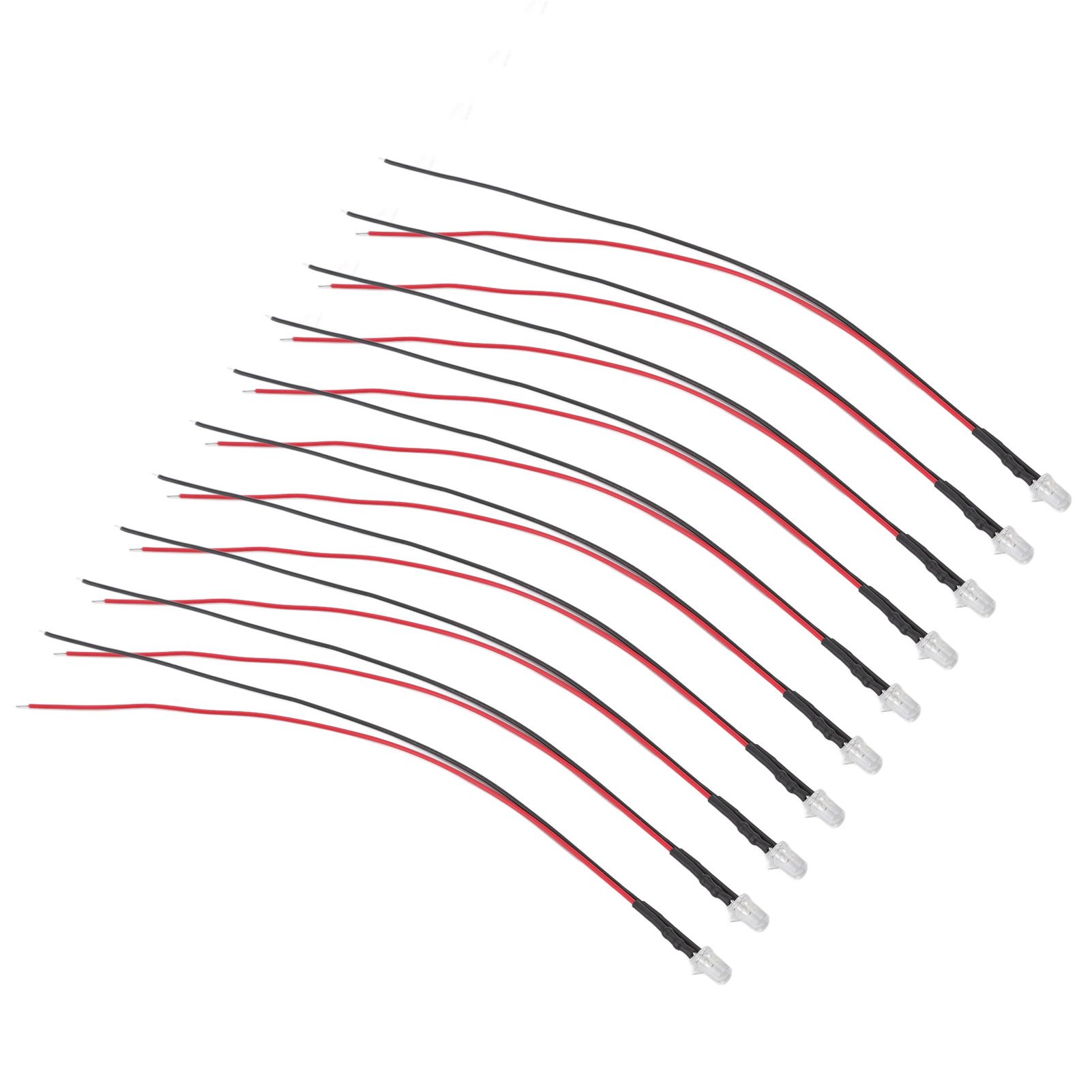 10pcs Lights Emitting Diodes 5mm Prewired Electronic LED Light Diodes for Decoration 5‑12V White Light — image 3
