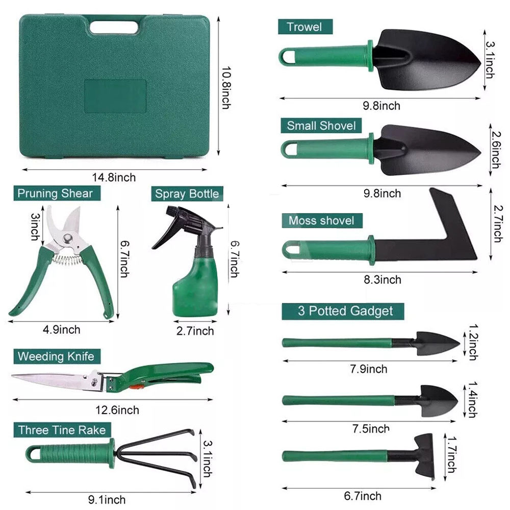 Shovel Harrow Potted Flower Gardening Tools Gift Kit Glove Garden Tool 10Pcs/Set โ image 5